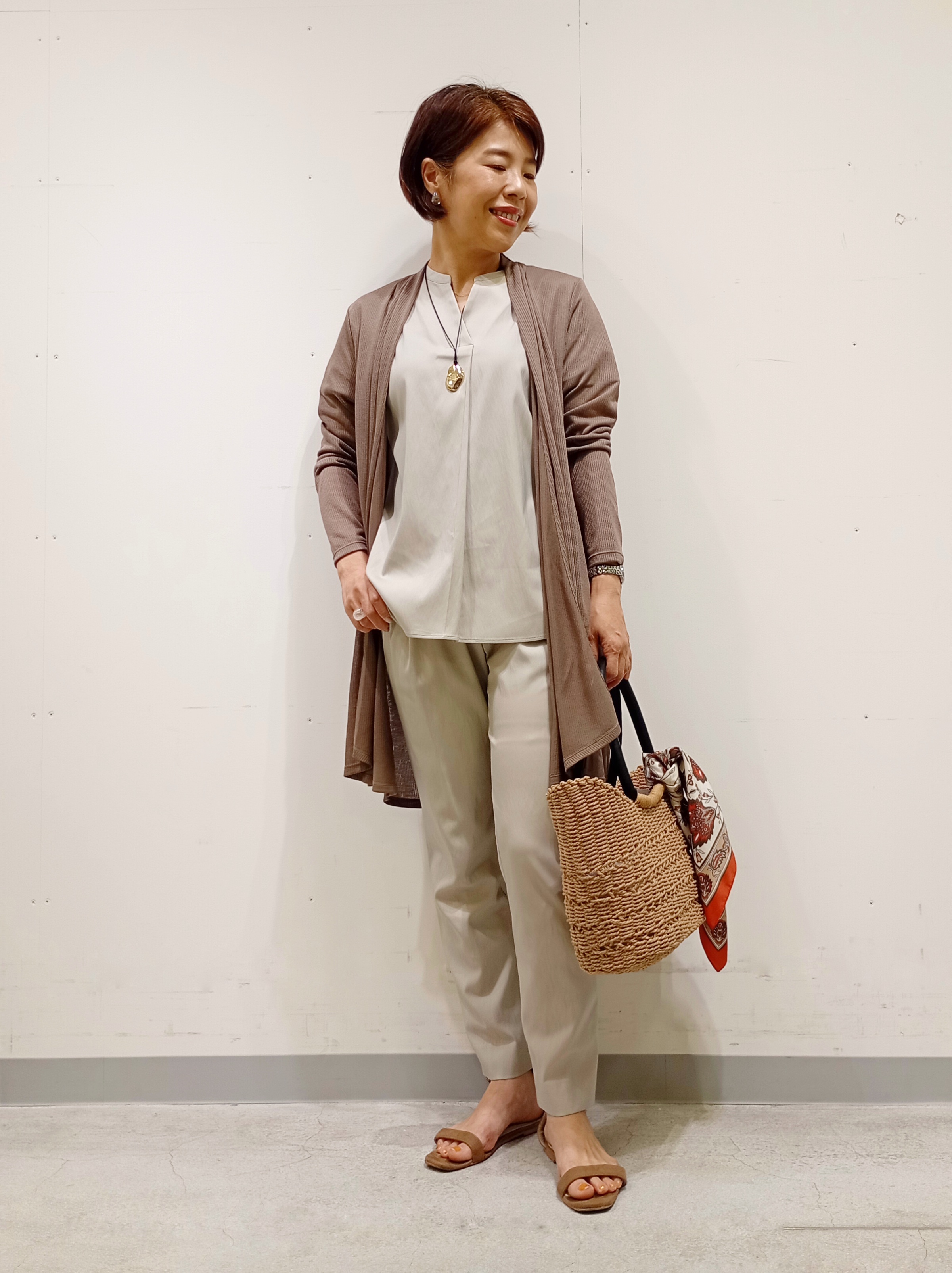 Kさんの「INDIVI｜【洗える／SETUP可能】スキッパーブラウス」を使ったコーディネート