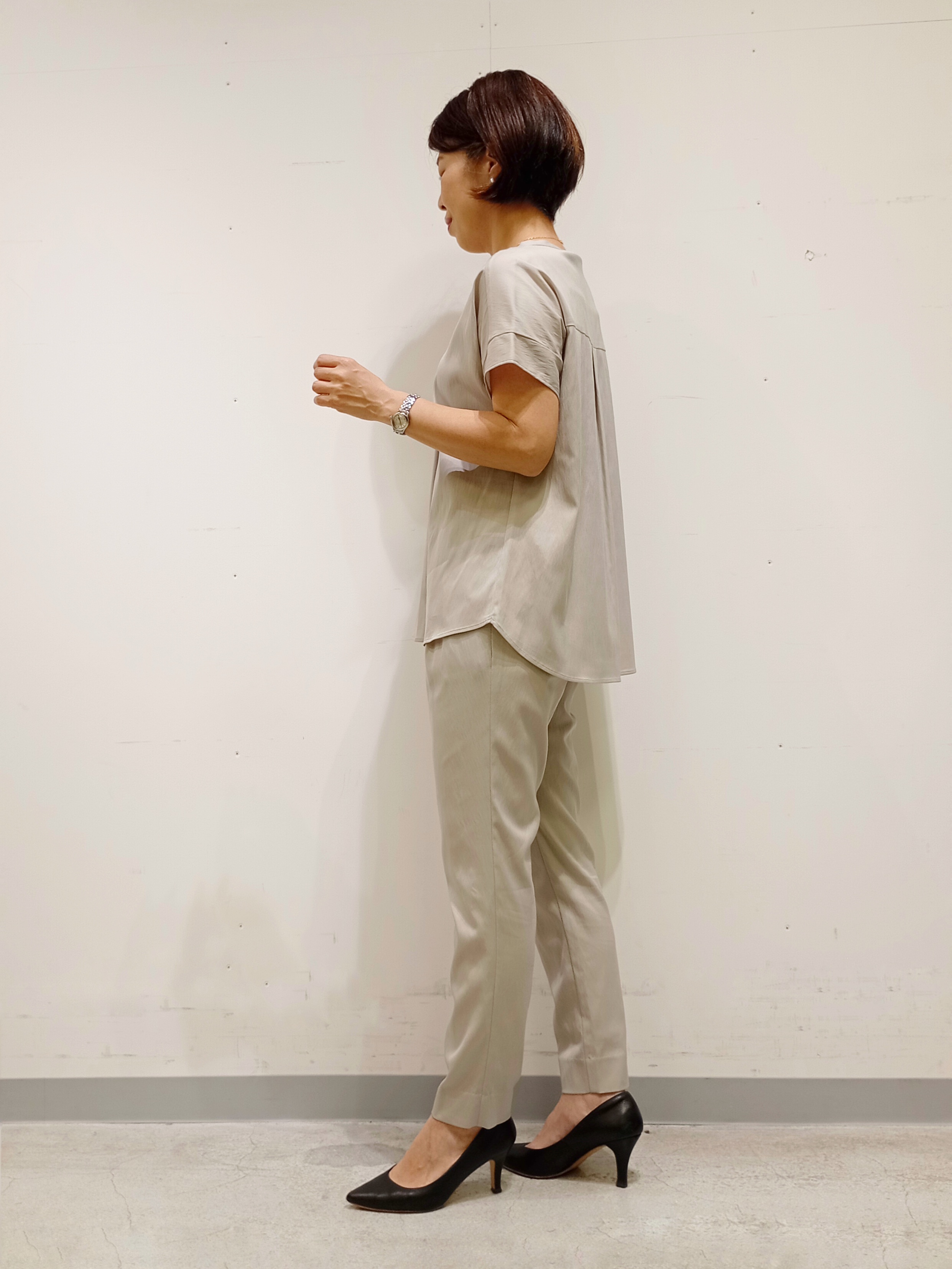 Kさんの「INDIVI｜【洗える／SETUP可能】スキッパーブラウス」を使ったコーディネート