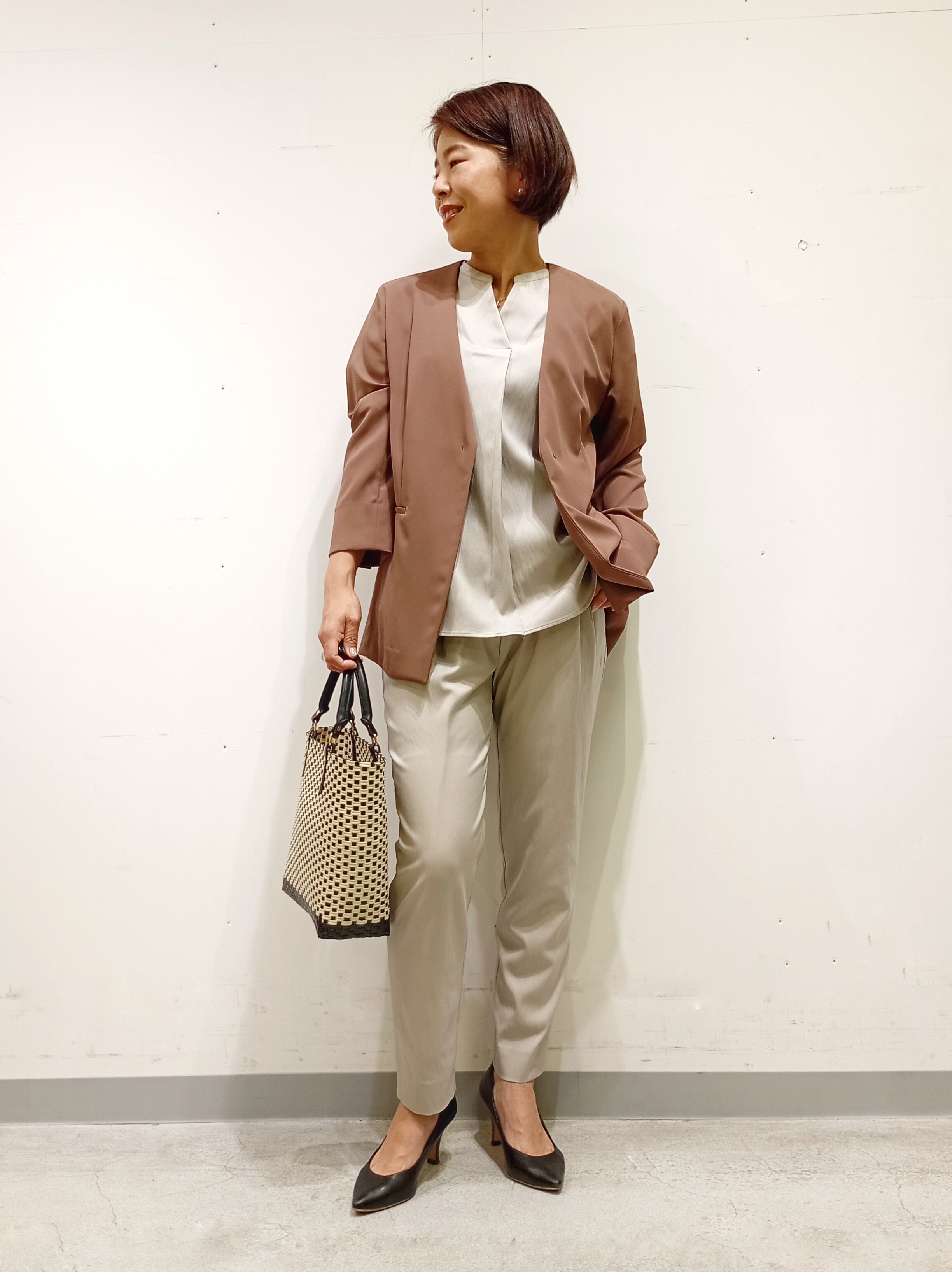 Kさんの「INDIVI｜【洗える／SETUP可能】スキッパーブラウス」を使ったコーディネート