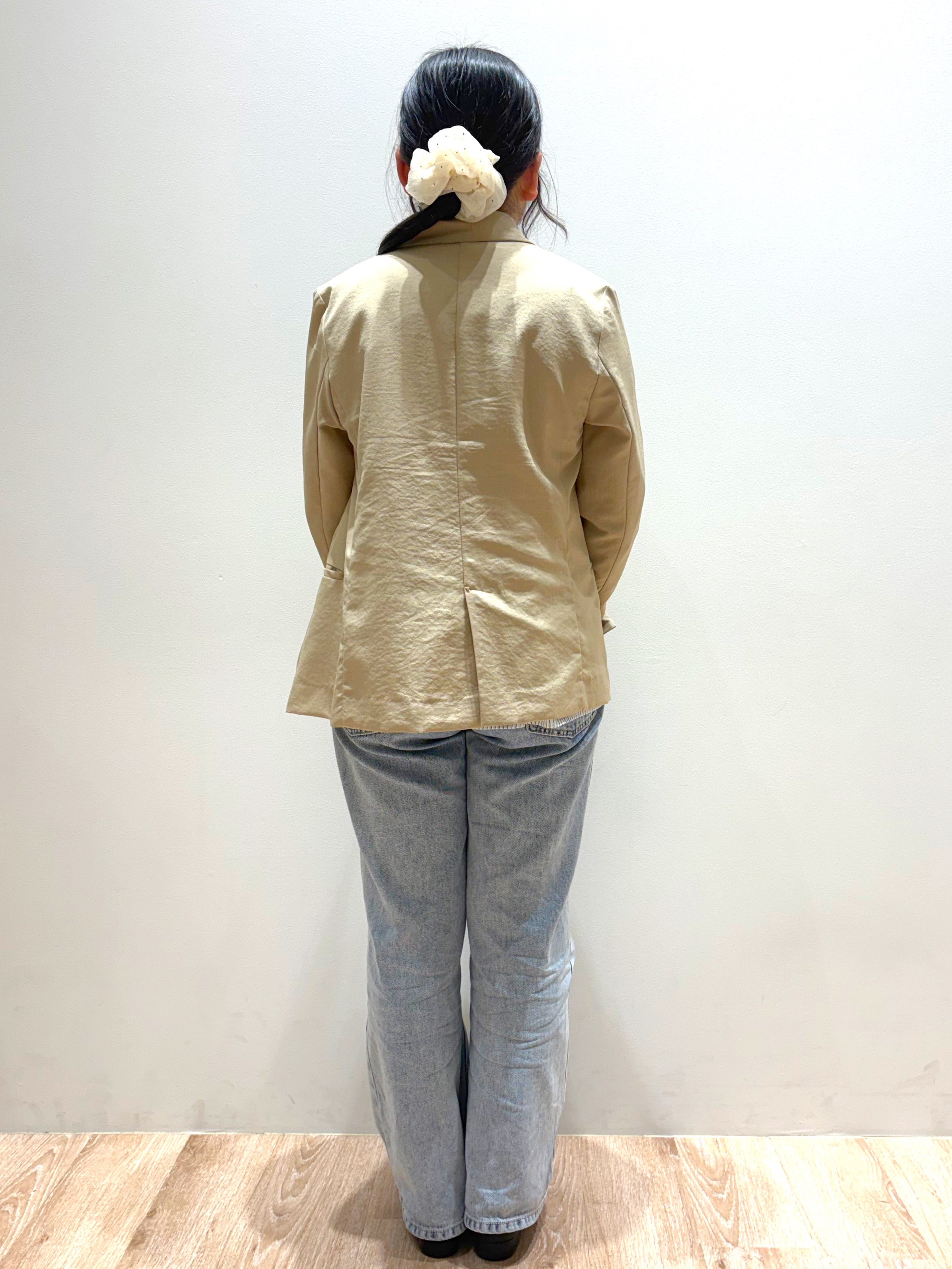 ころりさんの「OPAQUE.CLIP｜《再入荷》ダブルブレストテーラードジャケット【接触冷感／吸水速乾／イージーアイロン／防シワ／洗濯機O」を使ったコーディネート