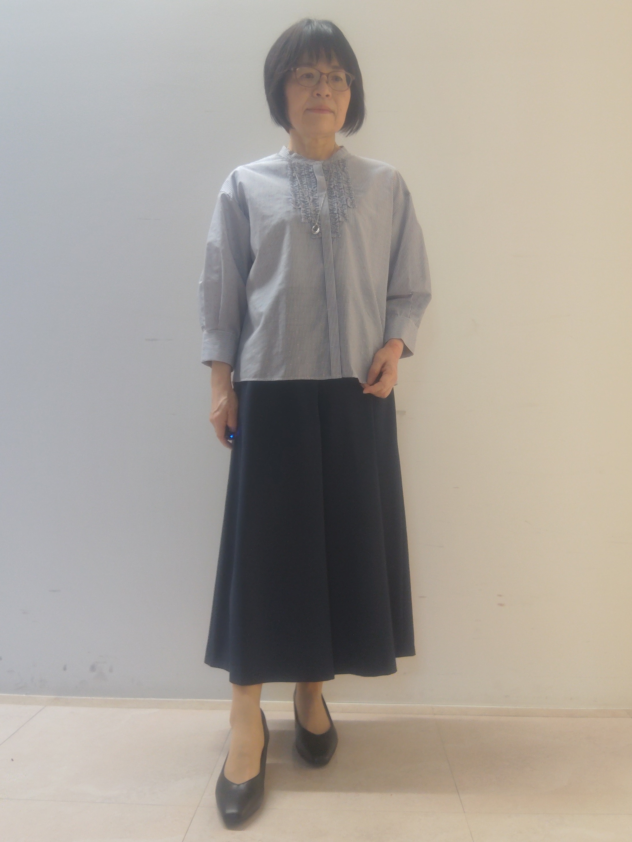 tokuさんの「Reflect｜【接触冷感】八分袖フロントフリルブラウス」を使ったコーディネート