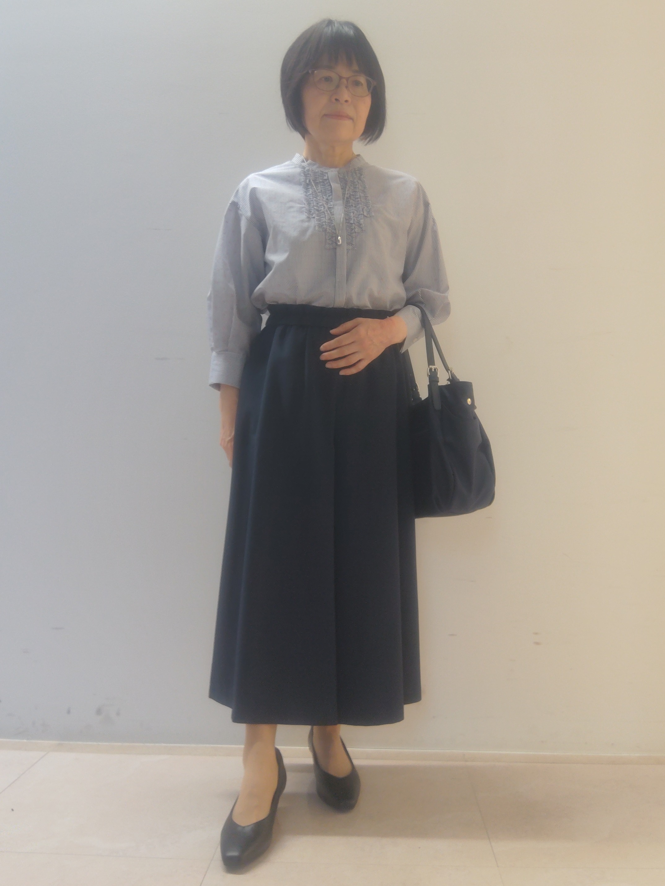 tokuさんの「Reflect｜【接触冷感】八分袖フロントフリルブラウス」を使ったコーディネート