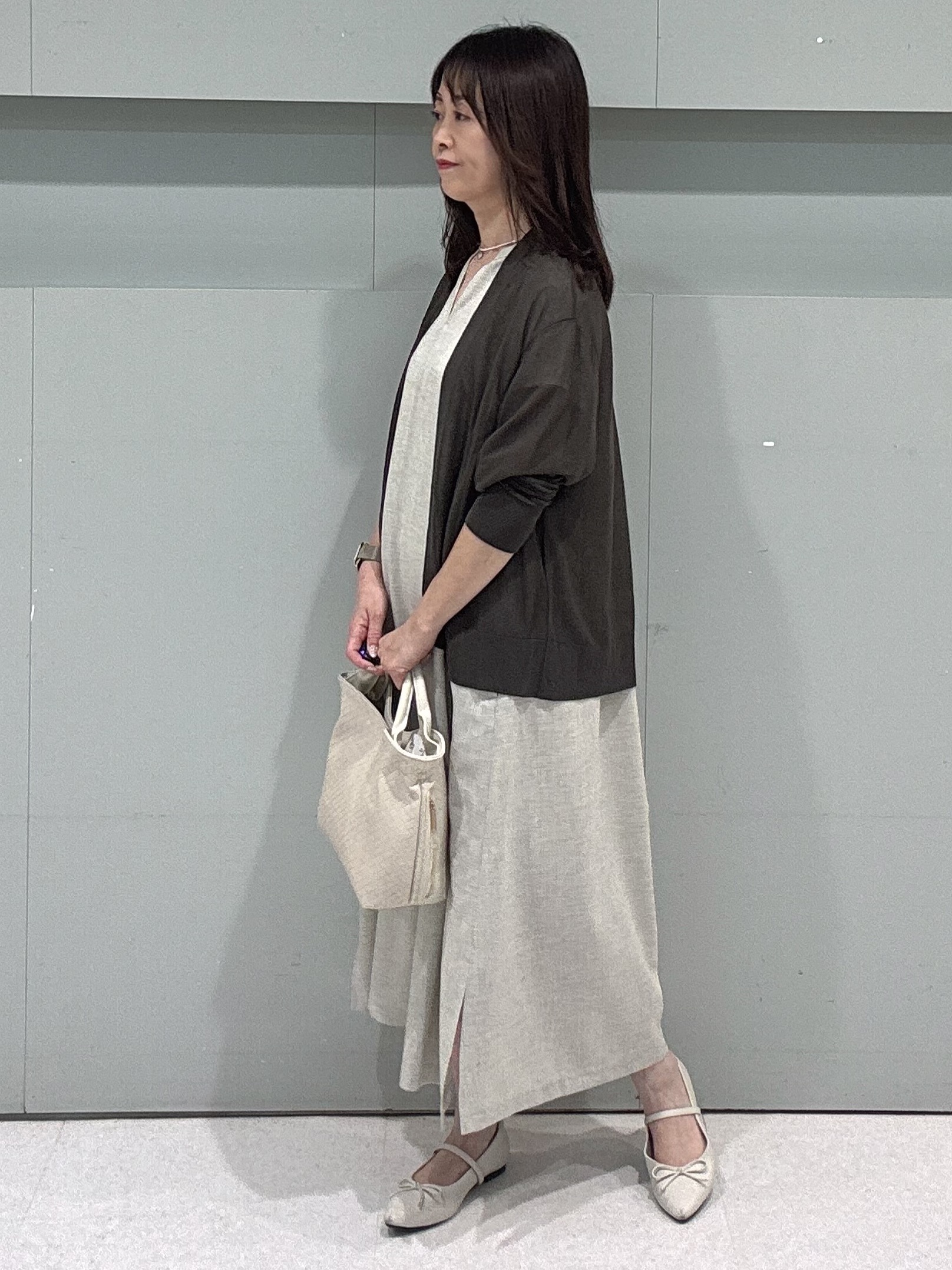 makiさんの「UNTITLED｜【接触冷感/UVカット/遮熱機能】フライスジャージカーディガン」を使ったコーディネート