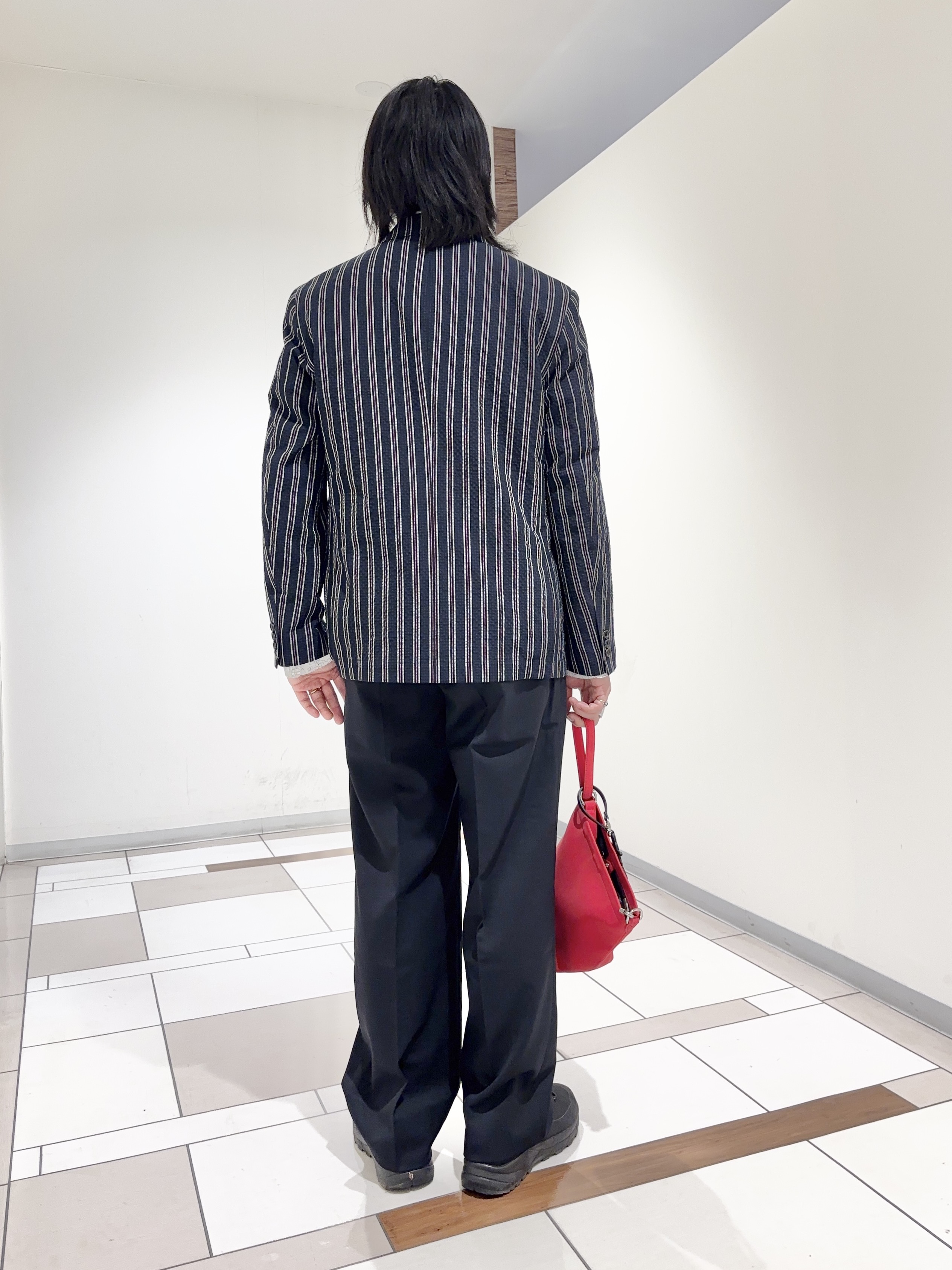 及川さんの「TAKEO KIKUCHI｜【BOWLER HAT LABEL】サッカーストライプ ダブルジャケット」を使ったコーディネート