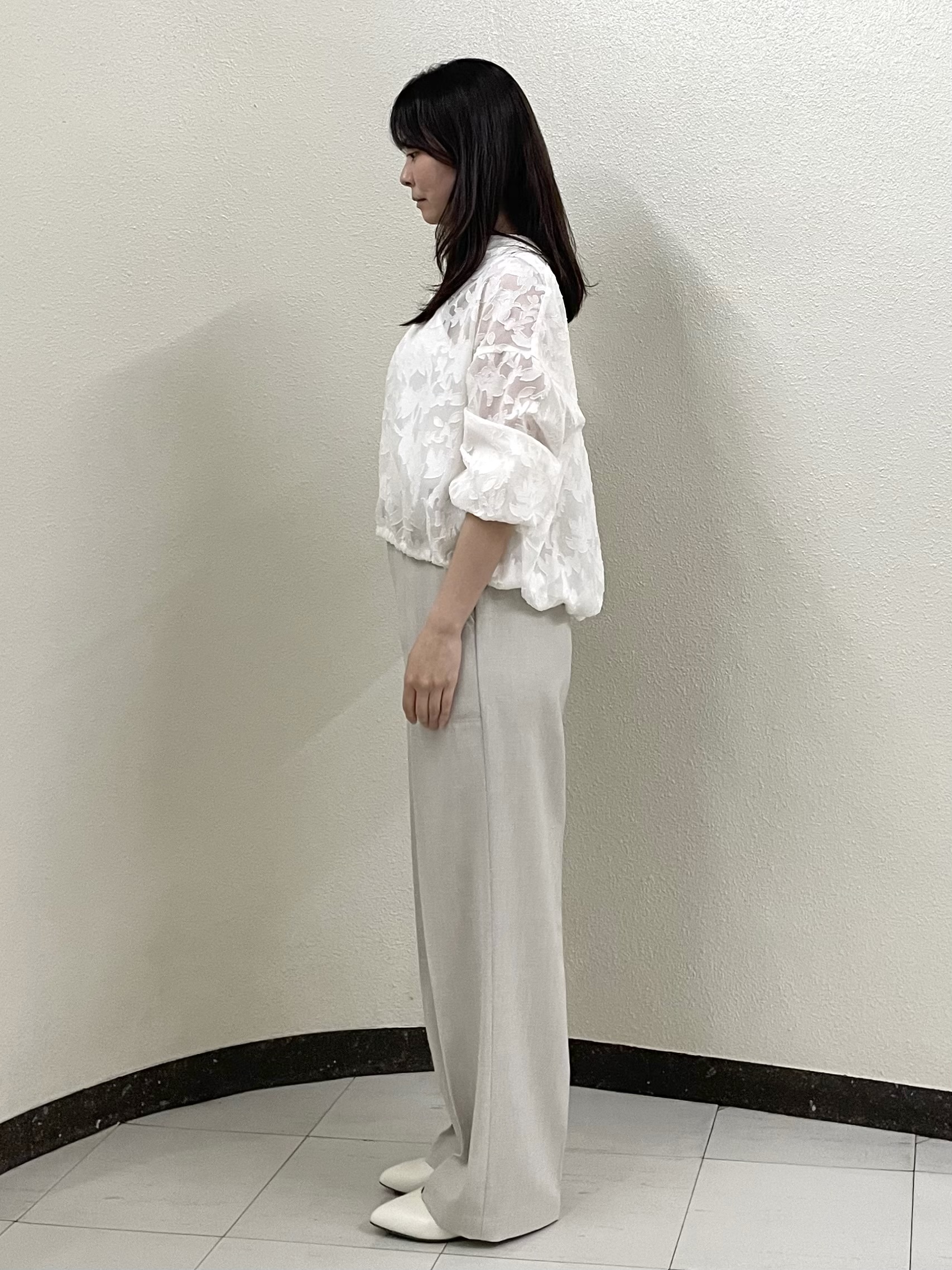 Ayaさんの「Reflect｜【選べる2柄／セットアップ可】シャツ衿シアーブラウス」を使ったコーディネート