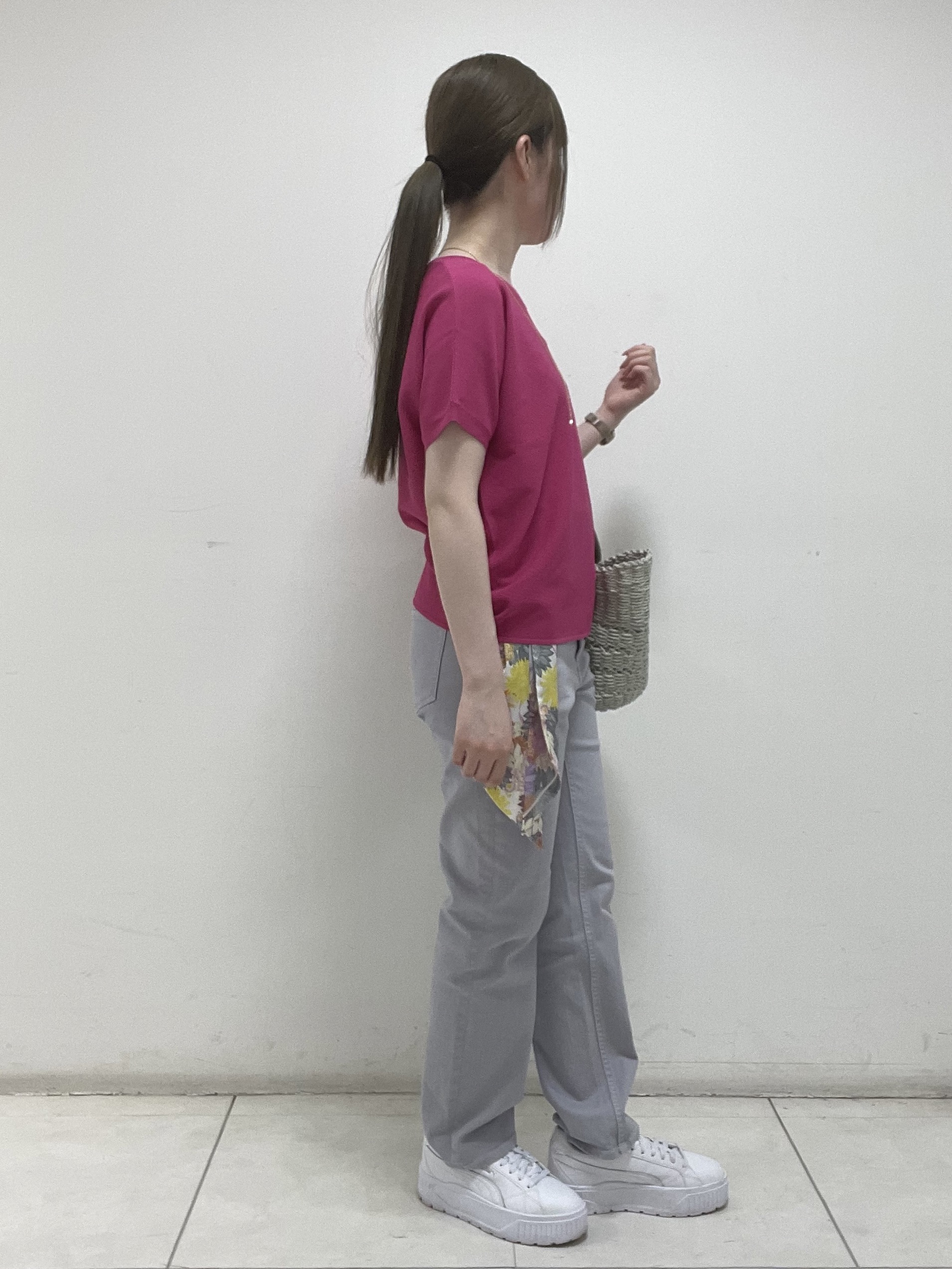mさんの「INDIVI｜【洗える】ガーター編みVネックニットT」を使ったコーディネート