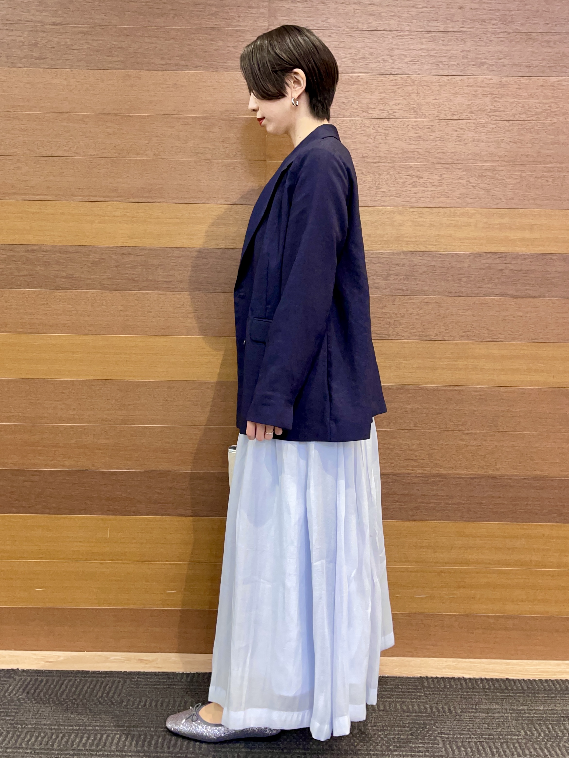 umiさんの「OPAQUE.CLIP｜【UV／接触冷感】ダブルブレストジャケット《防シワ加工／洗える》」を使ったコーディネート