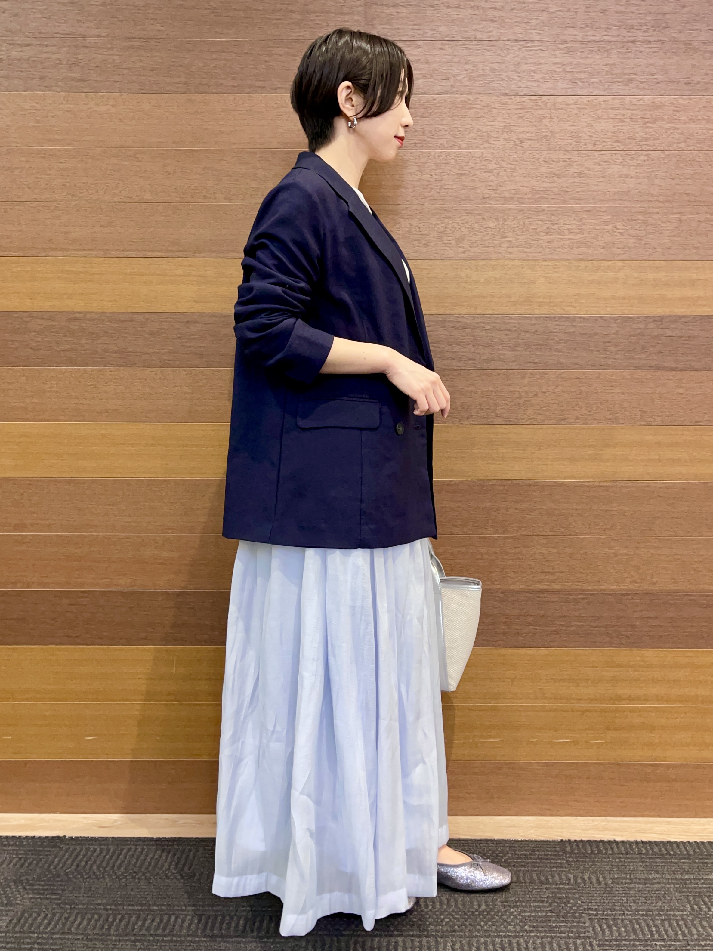 umiさんの「OPAQUE.CLIP｜【UV／接触冷感】ダブルブレストジャケット《防シワ加工／洗える》」を使ったコーディネート