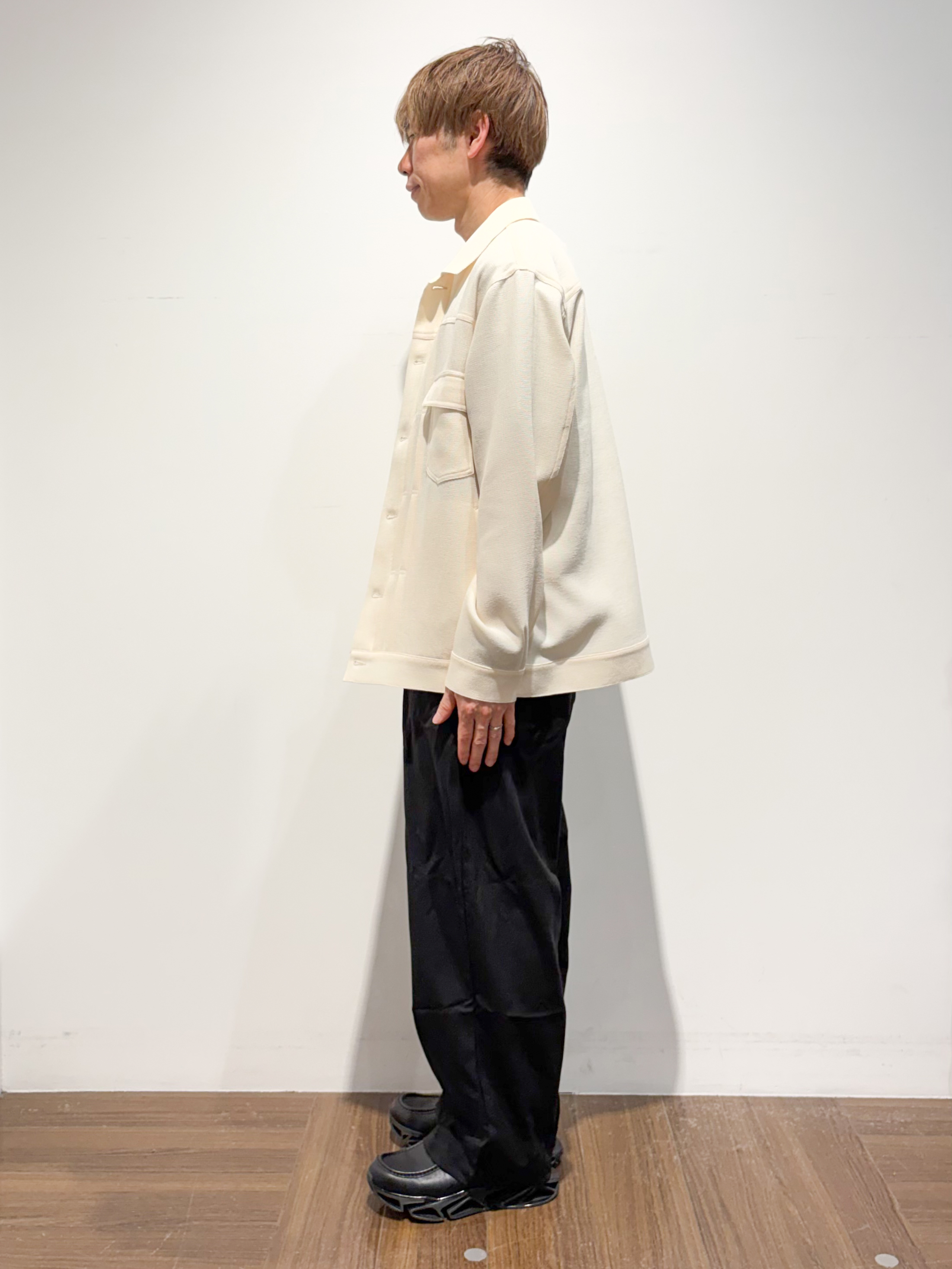 つーじーさんの「THE SHOP TK｜パナマメッシュ シャツブルゾン 洗濯機OK／セットアップ可」を使ったコーディネート