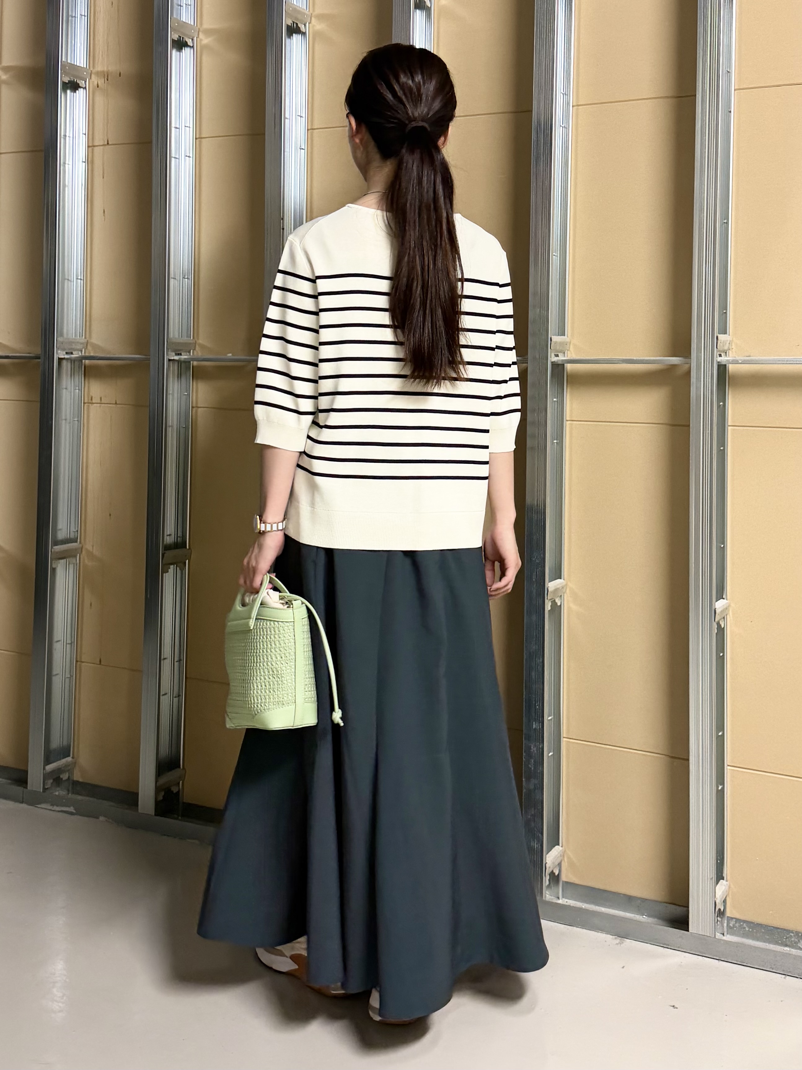 sahoさんの「THE SHOP TK｜【S-XL/ひんやりタッチ】美しさ際立つ 6分袖ニット 洗濯機OK/UVケア/毛玉になりにくい」を使ったコーディネート