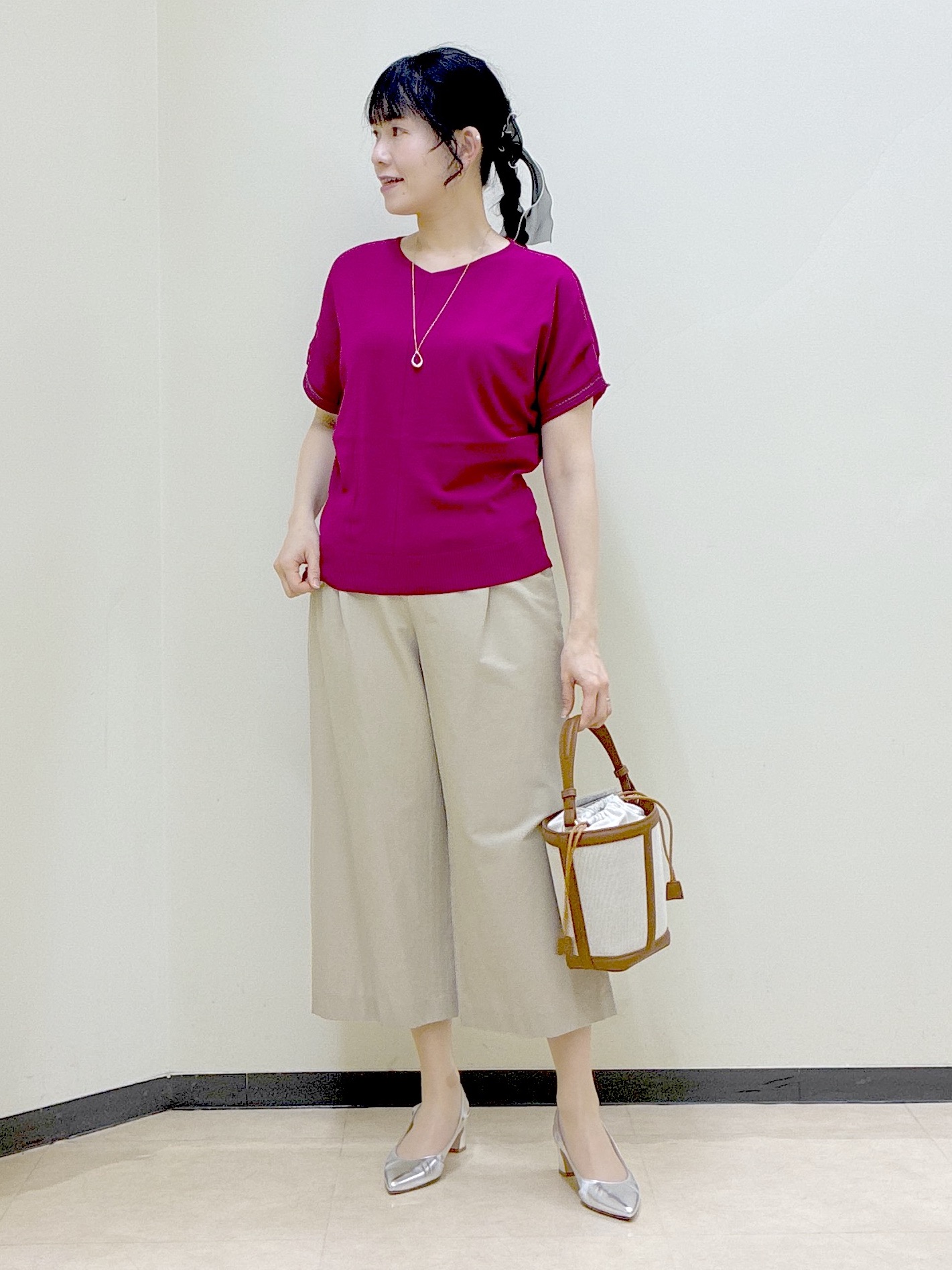  beni_gingerさんの「Reflect｜【選べる7色◎／手洗い可／二の腕カバー】半袖ニット」を使ったコーディネート
