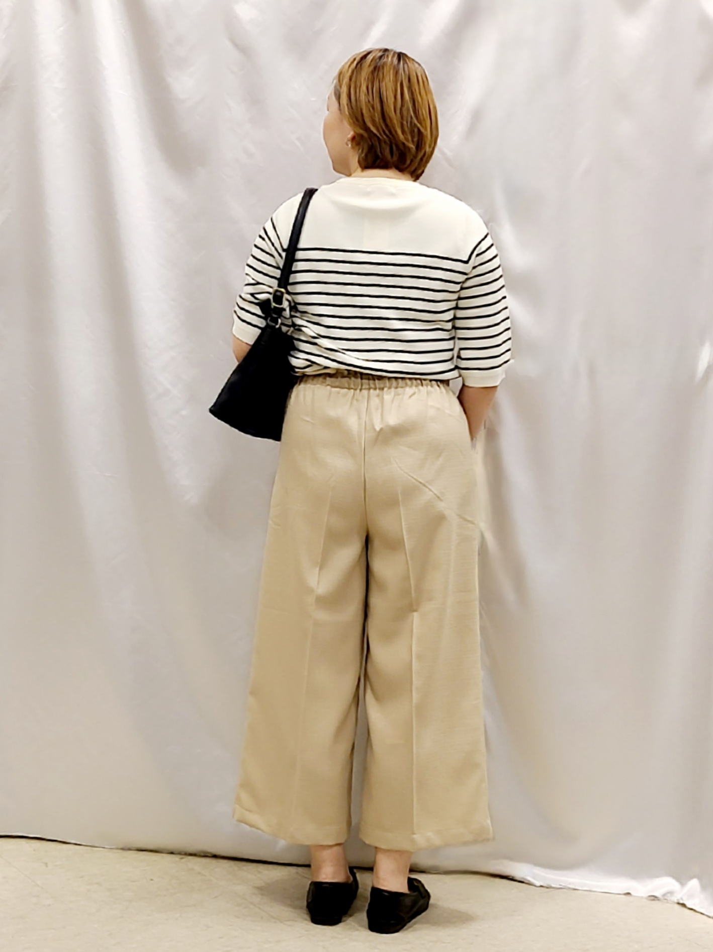 Chiiさんの「SHOO･LA･RUE｜【毎日洗える/S-LL/ひんやり/UV】上半身すっきり 二の腕見せない5分袖ニット」を使ったコーディネート