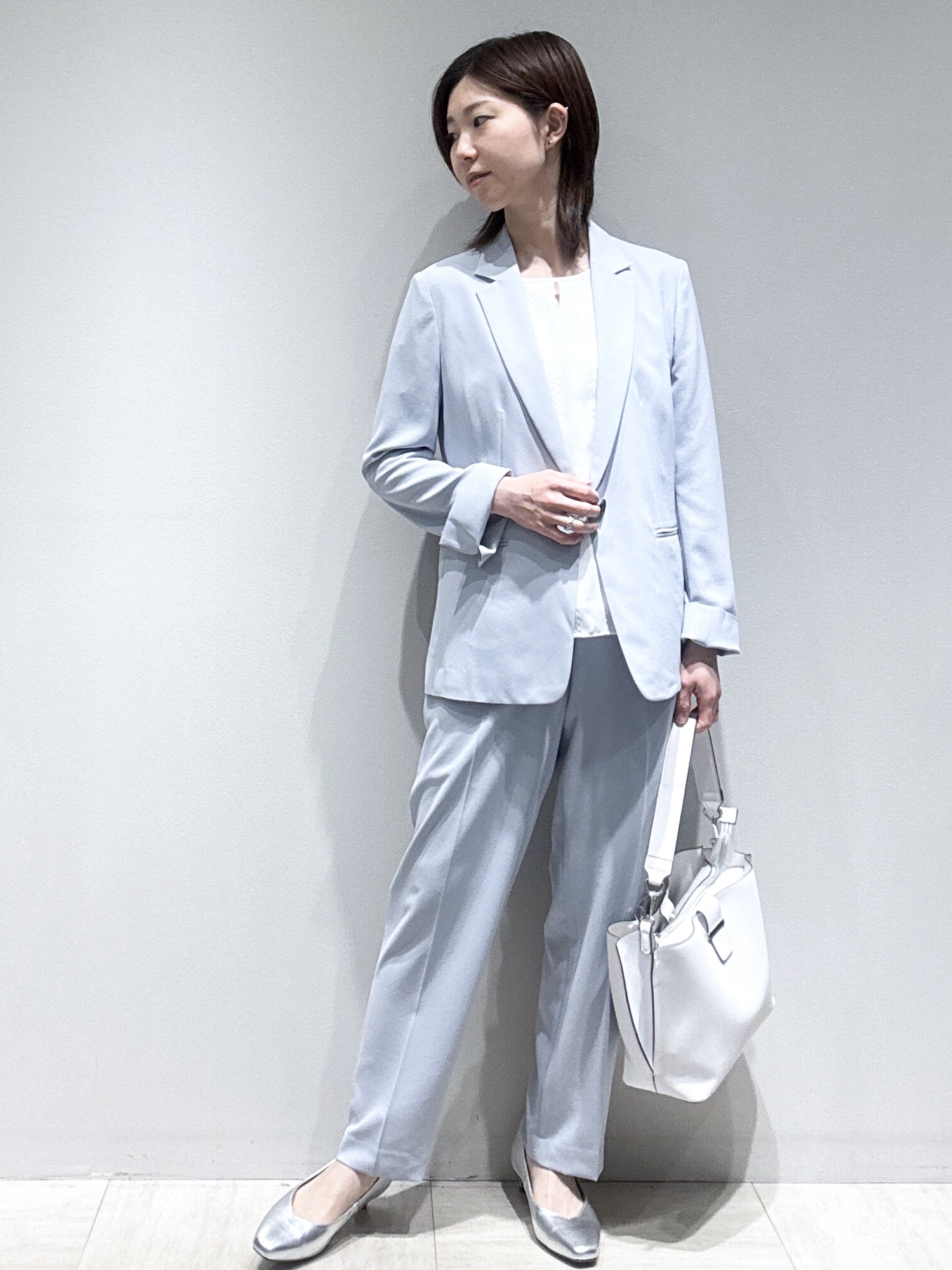 まちこさんの「Reflect｜【UVカット／接触冷感／セットアップ可】テーラードジャケット」を使ったコーディネート