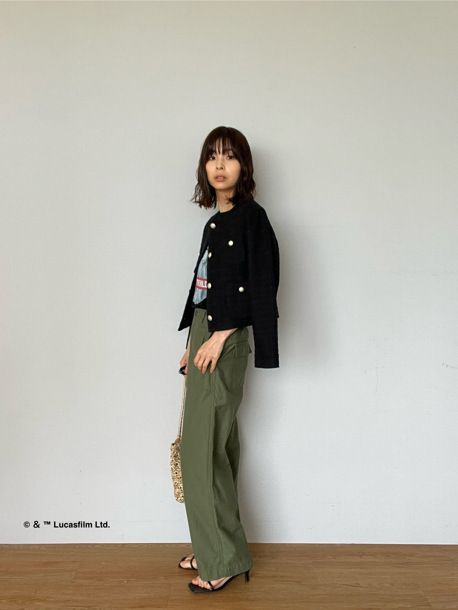 misaさんの「DRESSTERIOR｜ブラックファンシーツイードジャケット」を使ったコーディネート