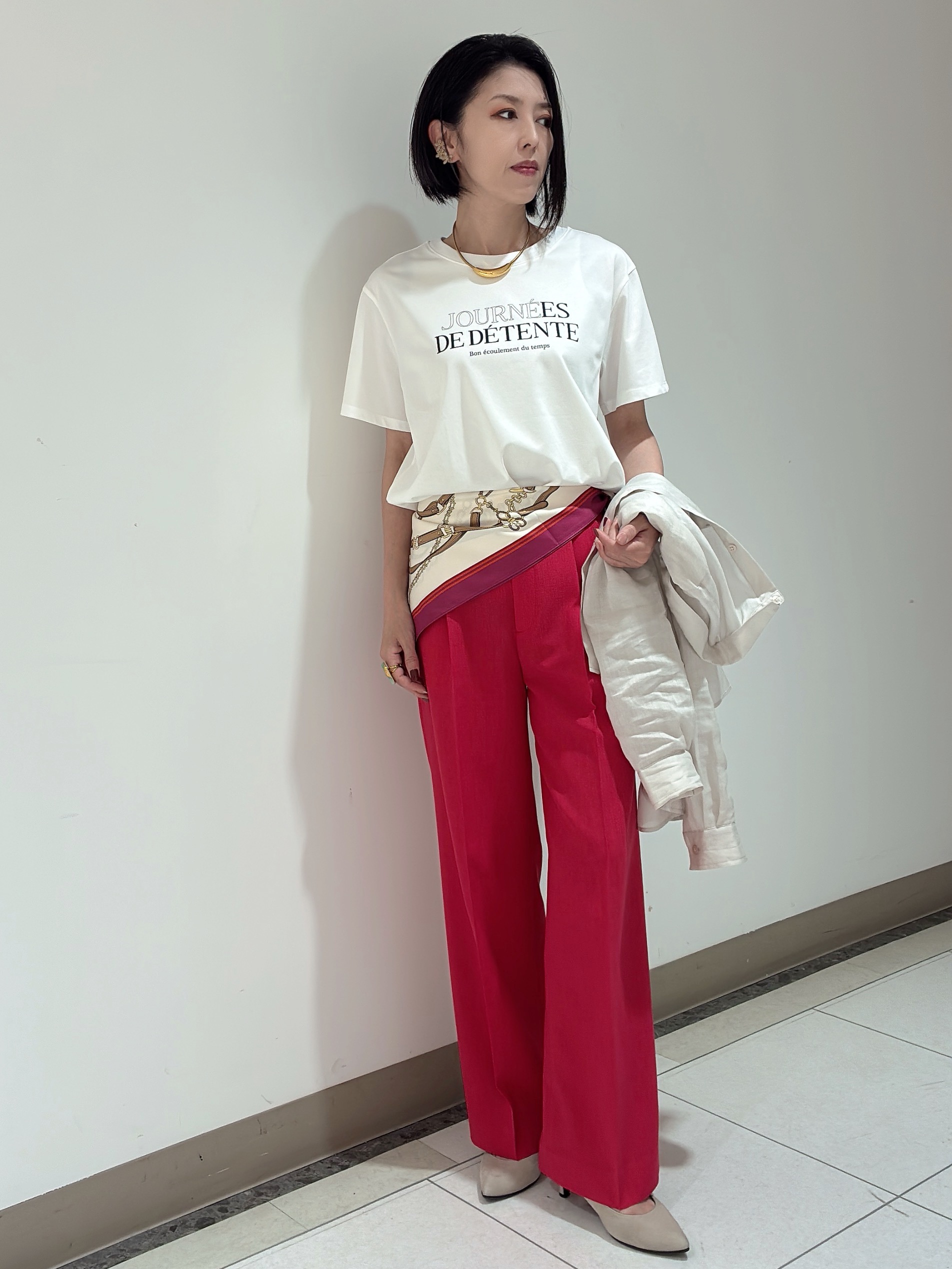 環さんの「UNTITLED｜【古畑星夏さん着用/接触冷感】ドライタッチシャツ」を使ったコーディネート