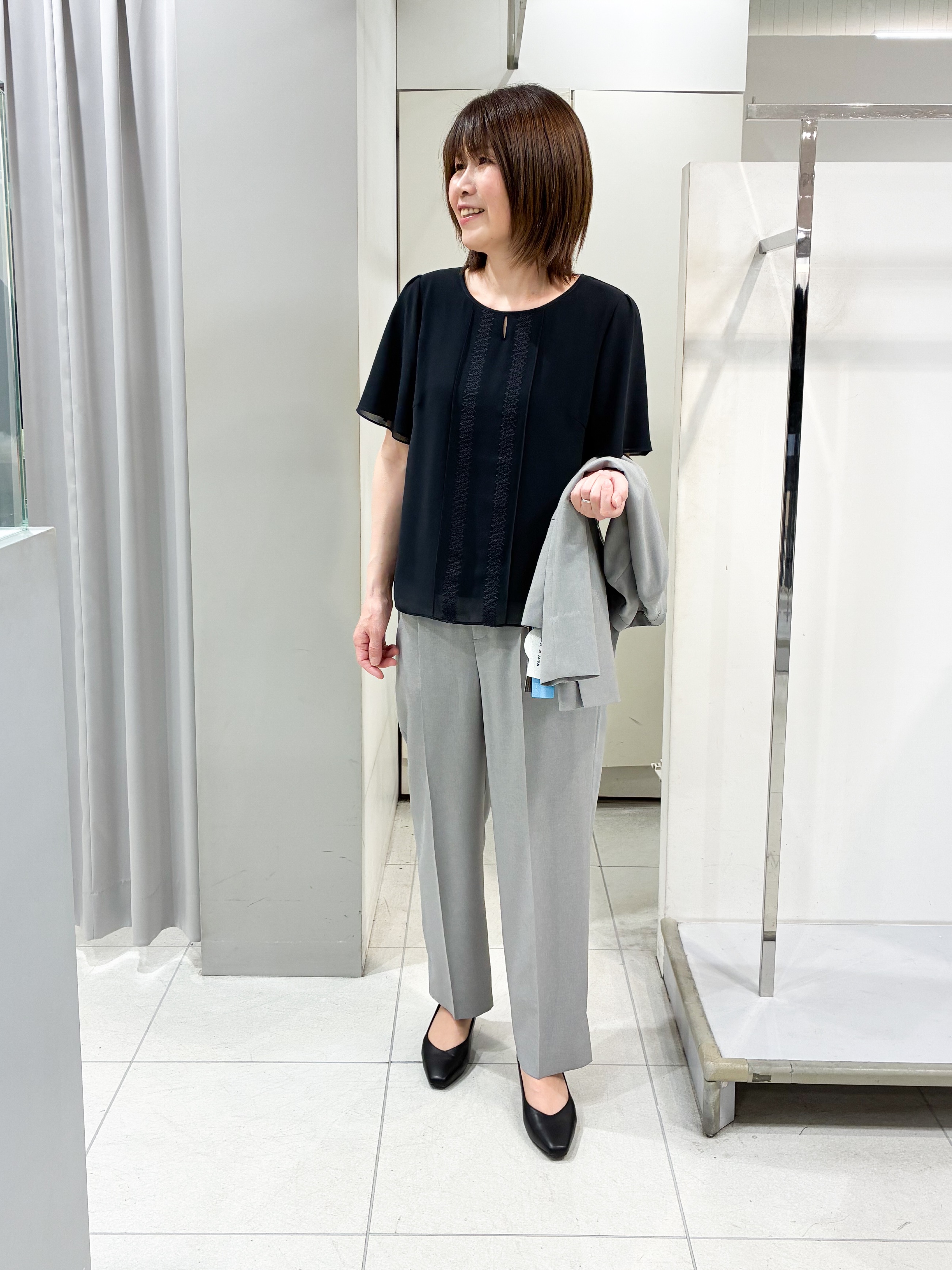 たみちゃんさんの「Reflect｜【吸水速乾／セットアップ可】ノーカラージャケット」を使ったコーディネート