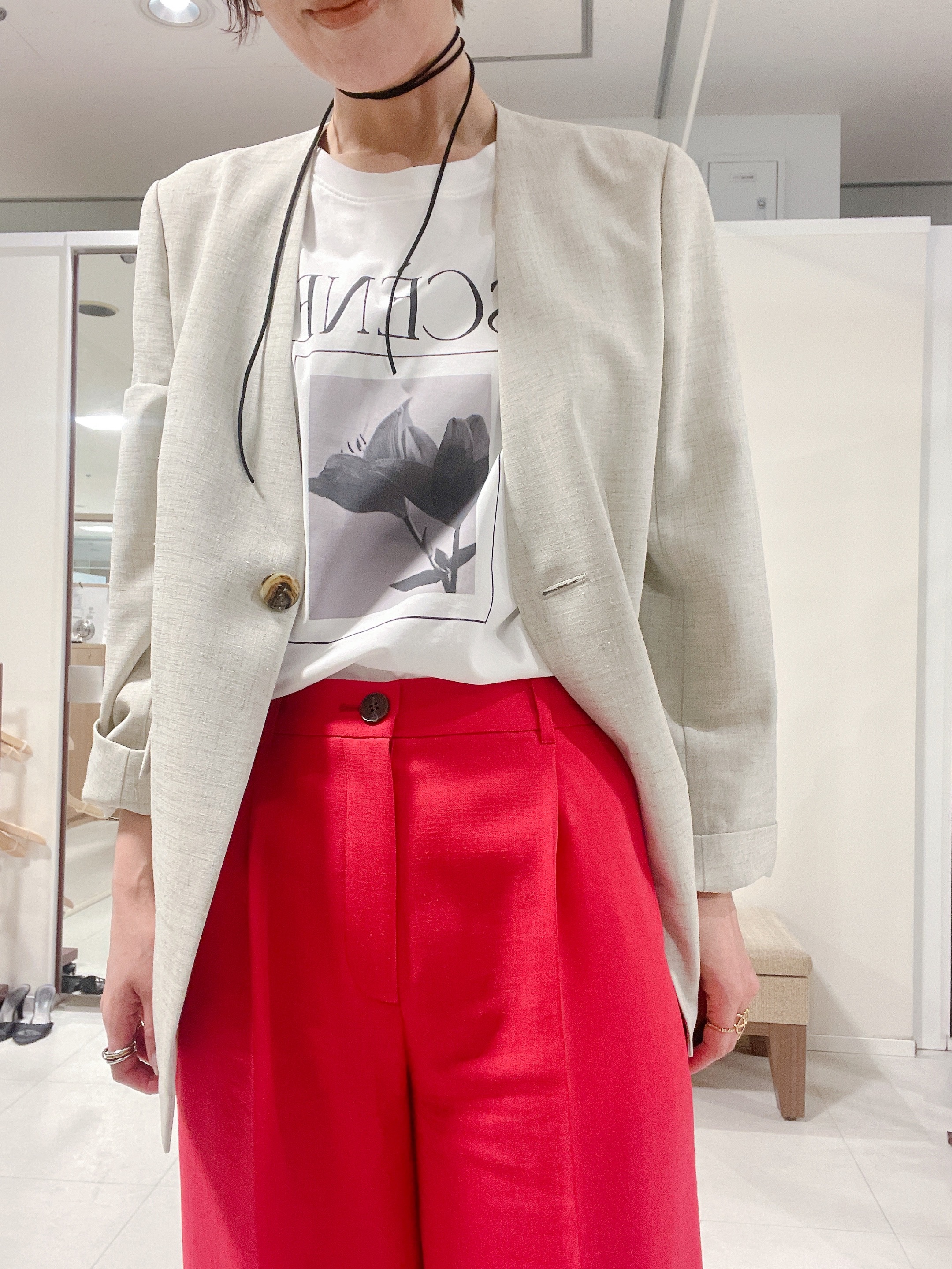 IWAMOさんの「UNTITLED｜【UV/接触冷感/セットアップ可】スラブワイドパンツ」を使ったコーディネート