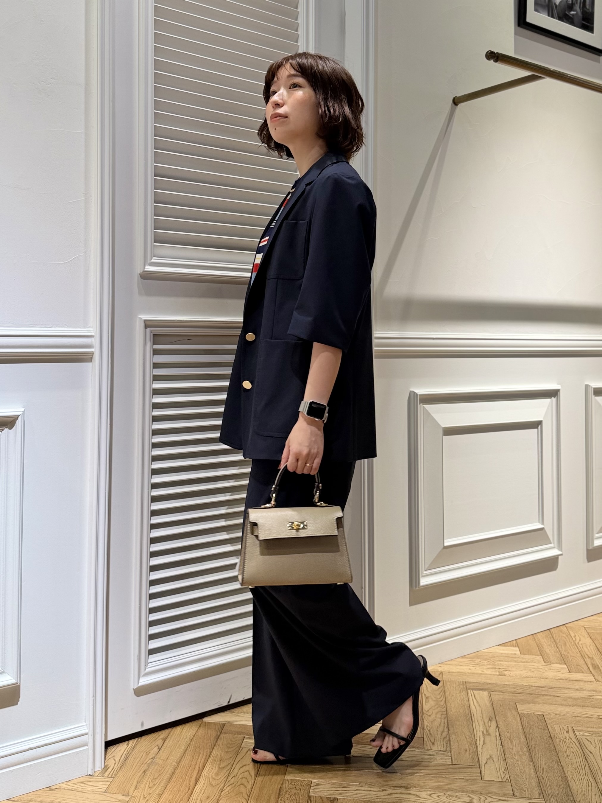 つじ まこさんの「DRESSTERIOR｜【接触冷感/セットアップ可】 2WAYストレッチスリークオータージャケット」を使ったコーディネート