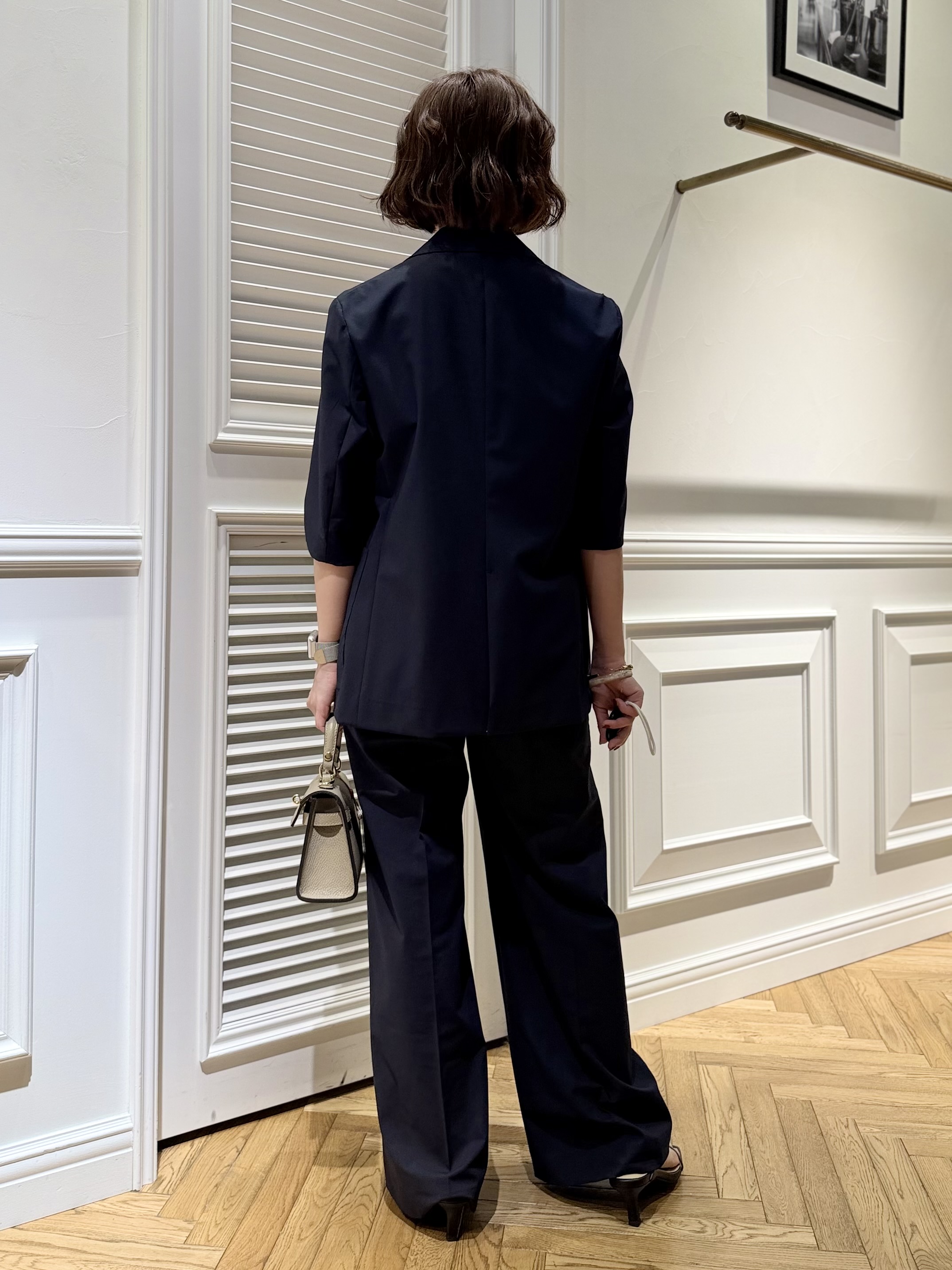 つじ まこさんの「DRESSTERIOR｜【接触冷感/セットアップ可】 2WAYストレッチスリークオータージャケット」を使ったコーディネート