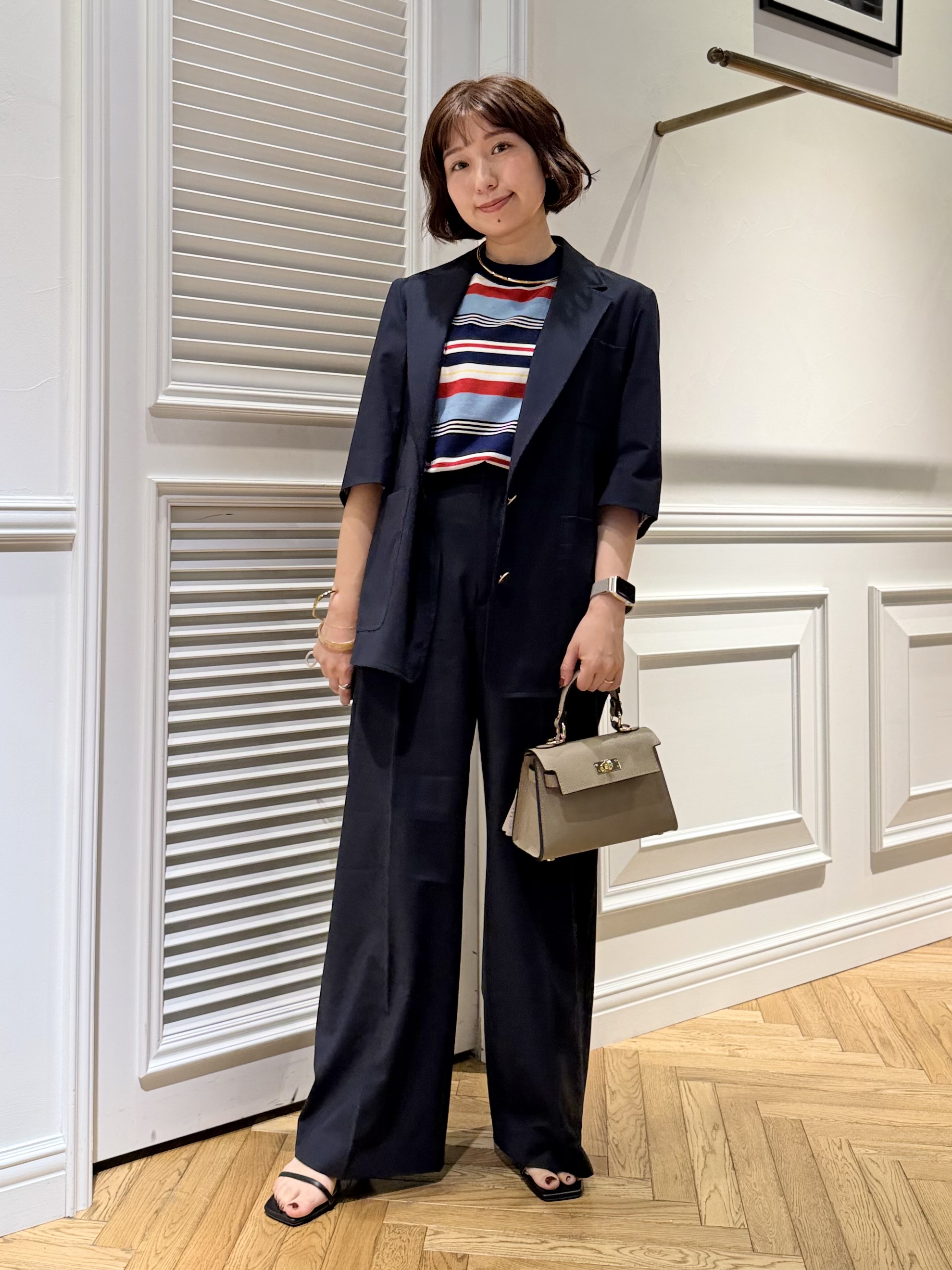 つじ まこさんの「DRESSTERIOR｜【接触冷感/セットアップ可】 2WAYストレッチスリークオータージャケット」を使ったコーディネート
