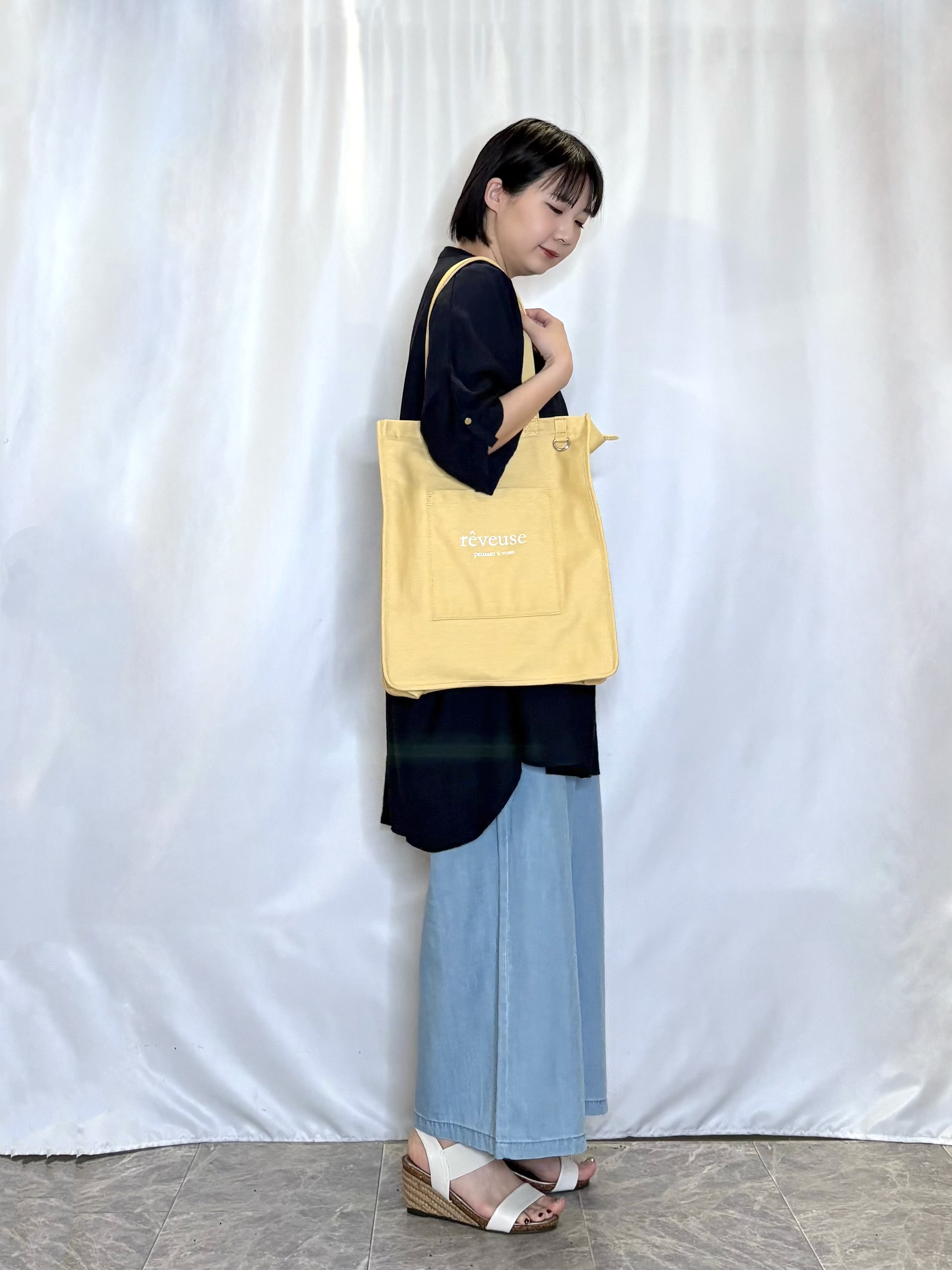 ネリさんの「SHOO･LA･RUE｜【ひんやり/S-LL】体型カバー叶える 大人のゆるドルマンチュニック」を使ったコーディネート