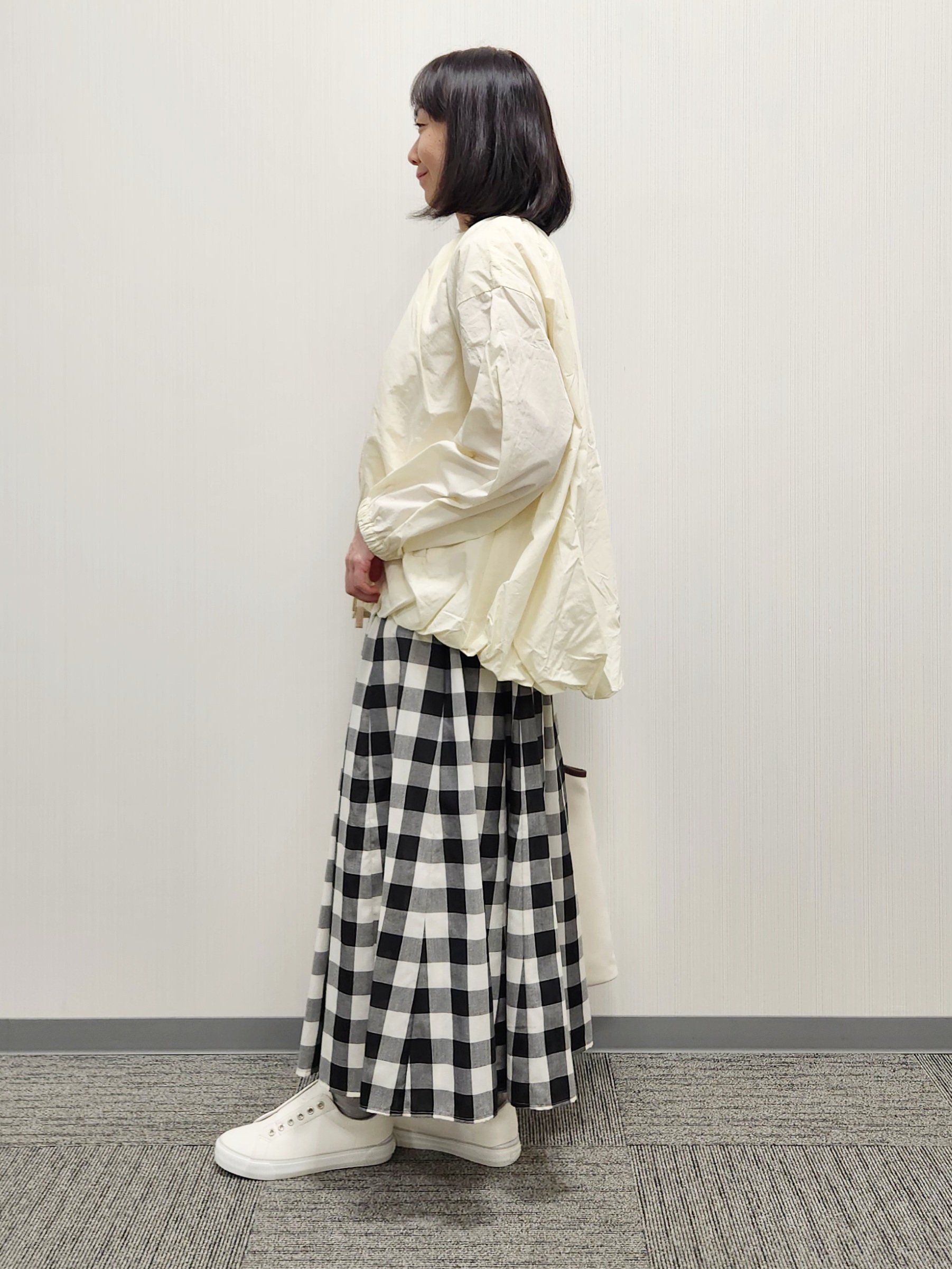 naraさんの「Dessin｜【洗える】コットンナイロンバルーンヘムブルゾン」を使ったコーディネート