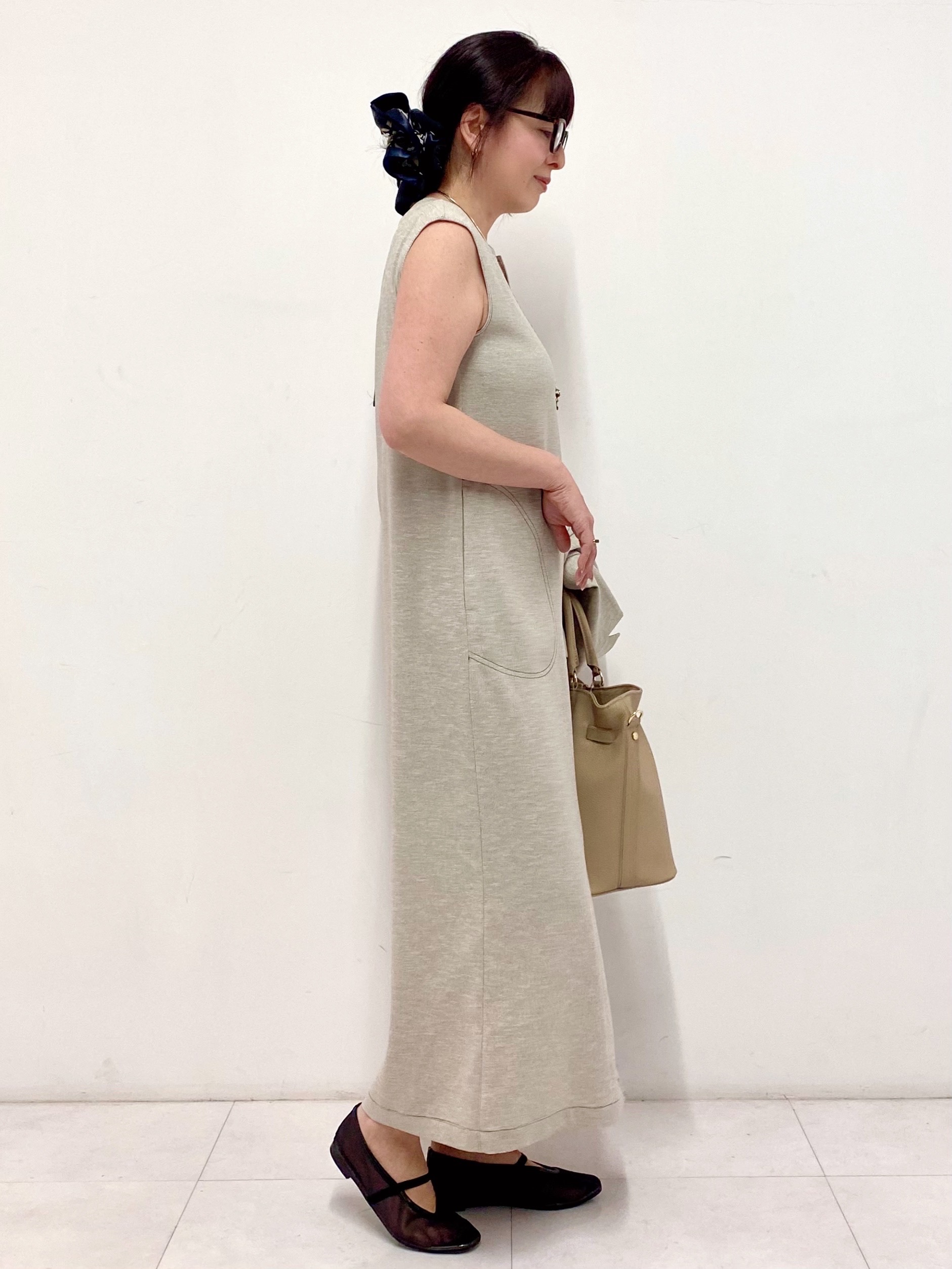 Sawaguchiさんの「DRESSTERIOR｜【セットアップ可/UVカット/接触冷感/吸水速乾】ウォッシャブル Iラインワンピース」を使ったコーディネート