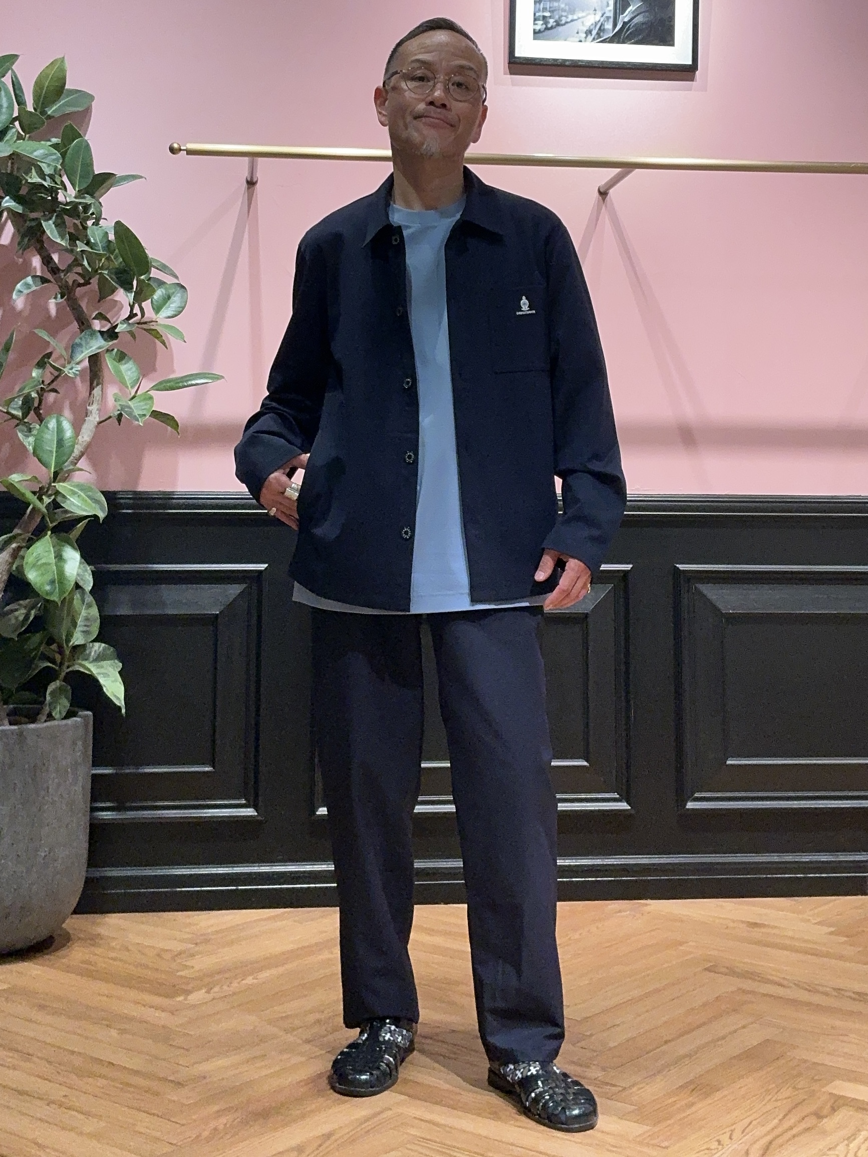 torigoeさんの「DRESSTERIOR｜【接触冷感/UVカット/抗菌防臭/しわ防止】クールデオドラント ジャージシャツ」を使ったコーディネート