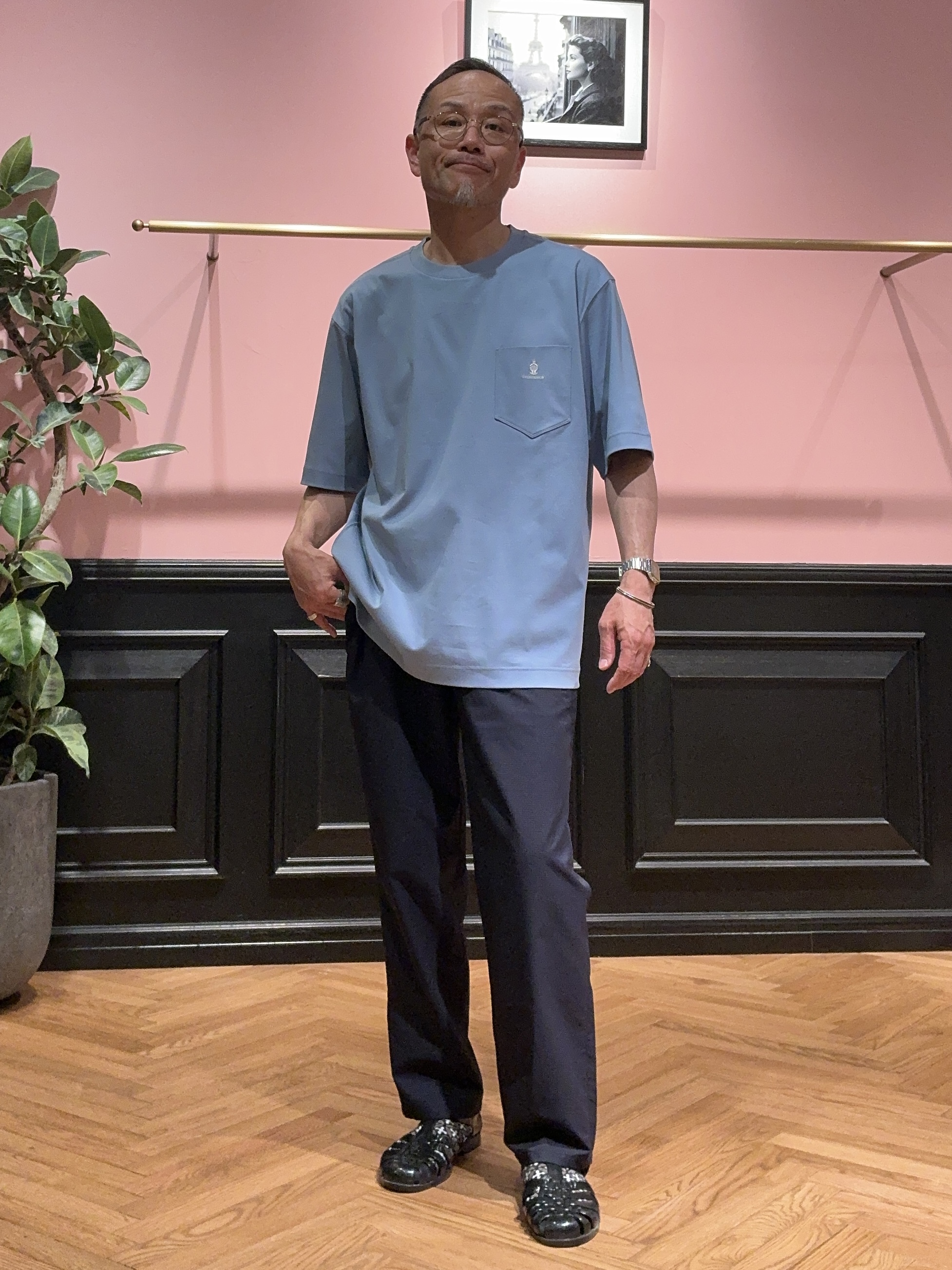 torigoeさんの「DRESSTERIOR｜【接触冷感/UVカット/抗菌防臭/しわ防止】クールデオドラント ジャージシャツ」を使ったコーディネート