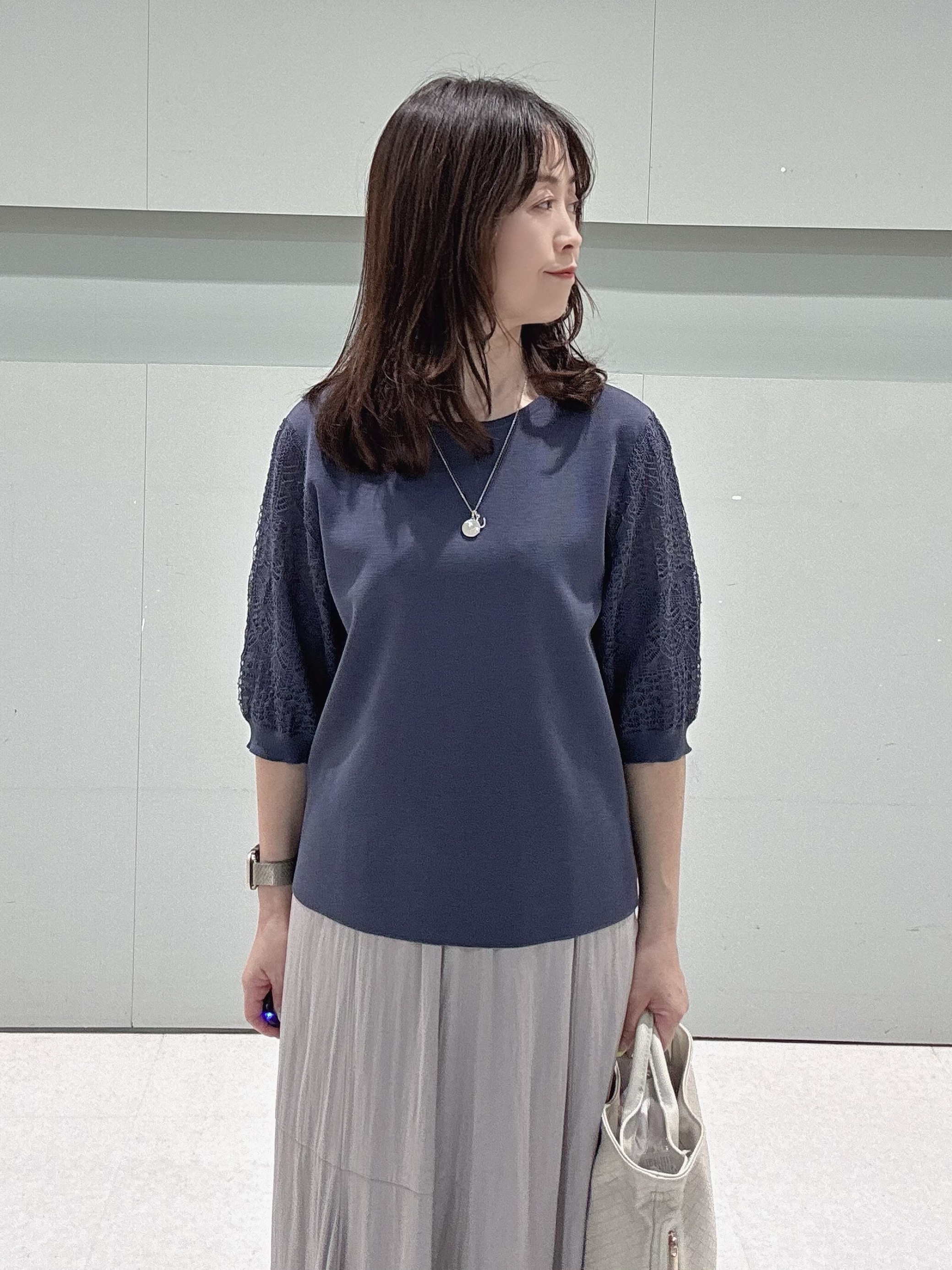 makiさんの「UNTITLED｜【洗える】エレガンススリーブニット」を使ったコーディネート