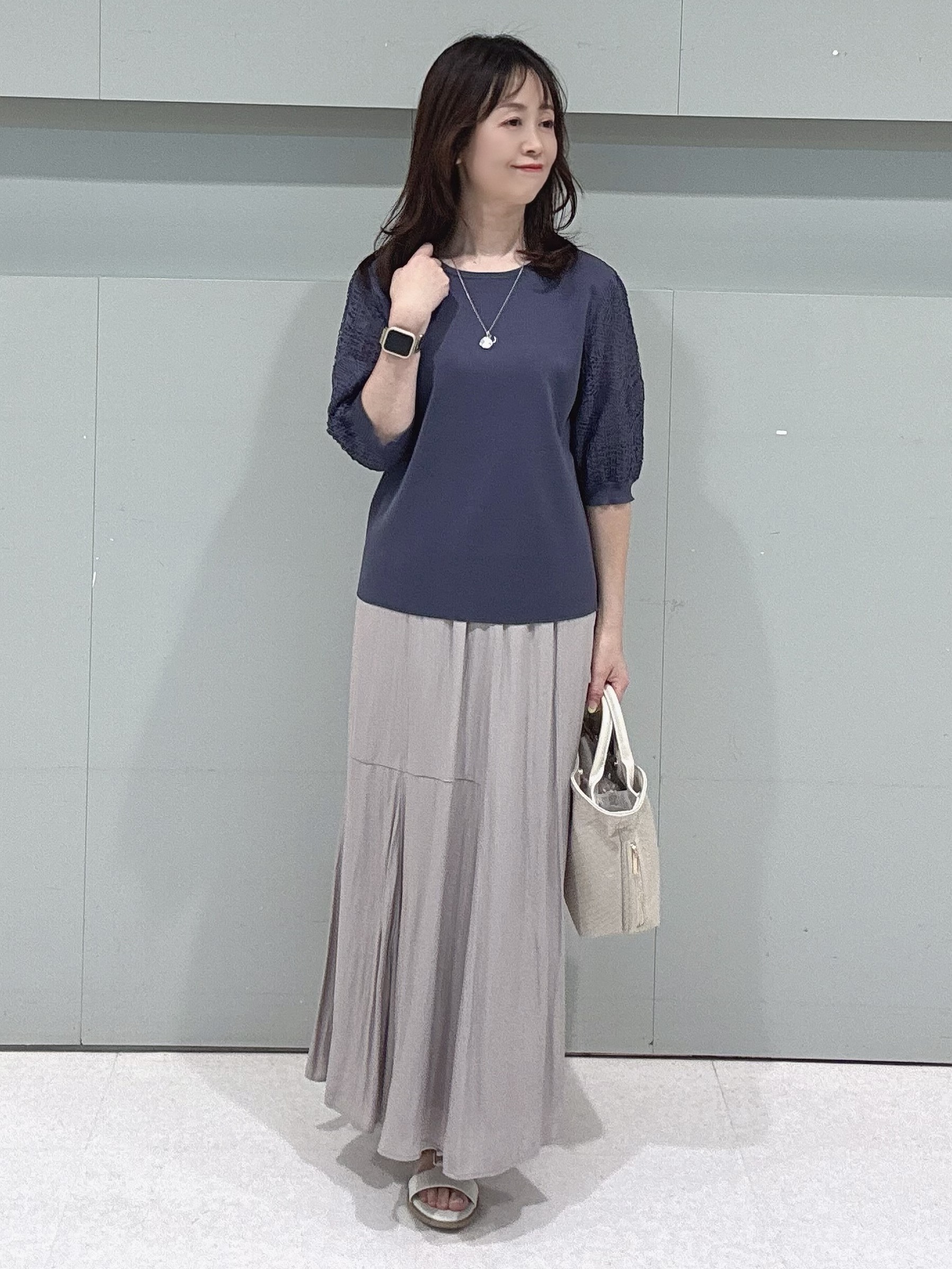makiさんの「UNTITLED｜【洗える】エレガンススリーブニット」を使ったコーディネート