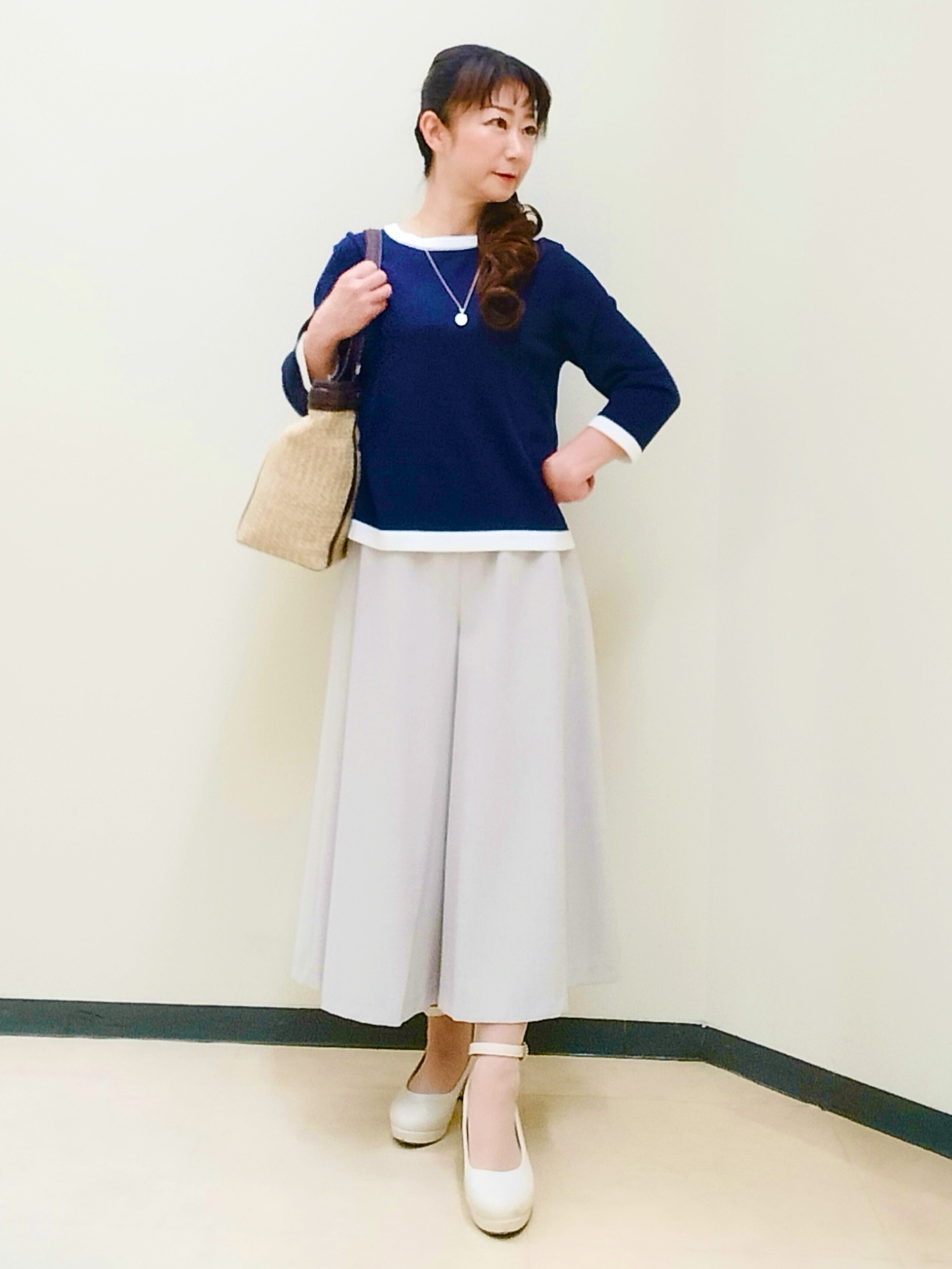 花さんの「Reflect｜【アンサンブル可】バイカラーカーディガン」を使ったコーディネート