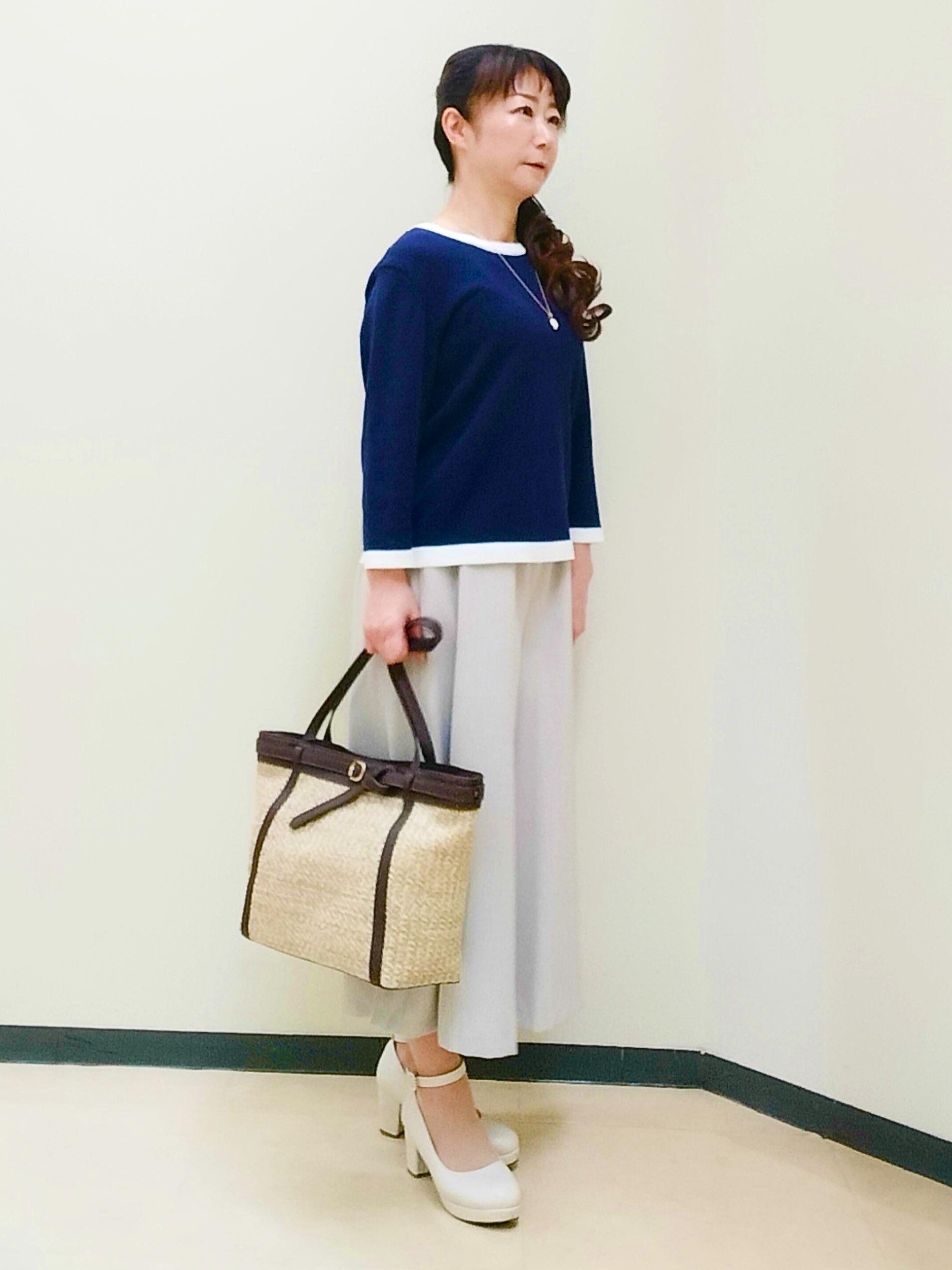 花さんの「Reflect｜【アンサンブル可】バイカラーカーディガン」を使ったコーディネート
