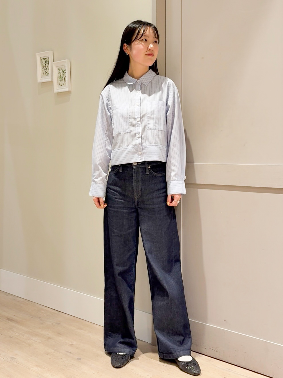 Mayuさんの「grove｜【貴島明日香さん着用／イージーケア／接触冷感】麻混クロップドシャツ」を使ったコーディネート