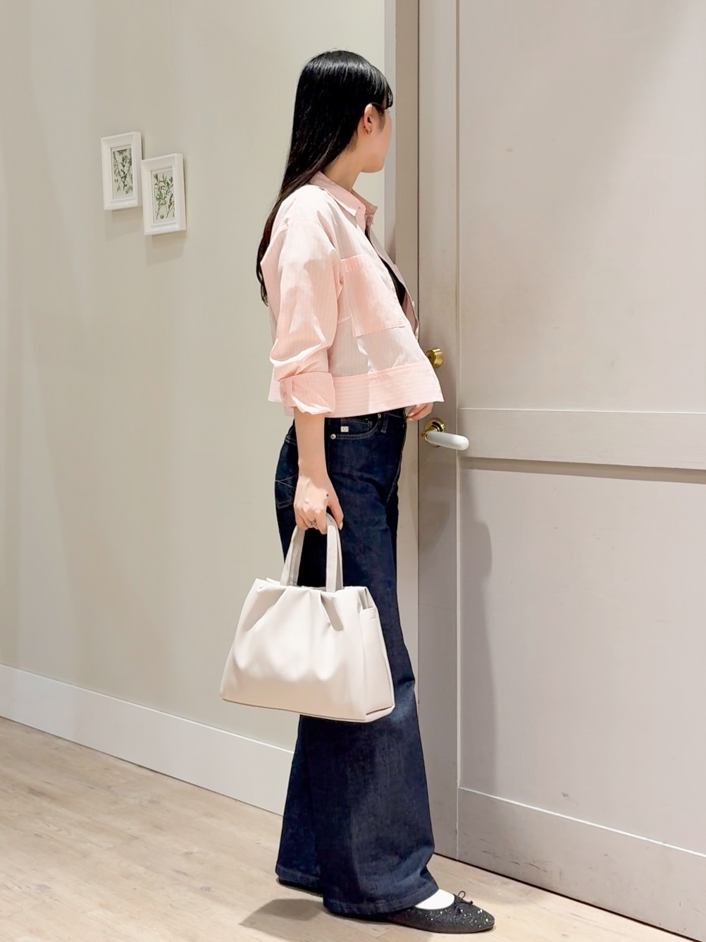 Mayuさんの「grove｜【貴島明日香さん着用／イージーケア／接触冷感】麻混クロップドシャツ」を使ったコーディネート