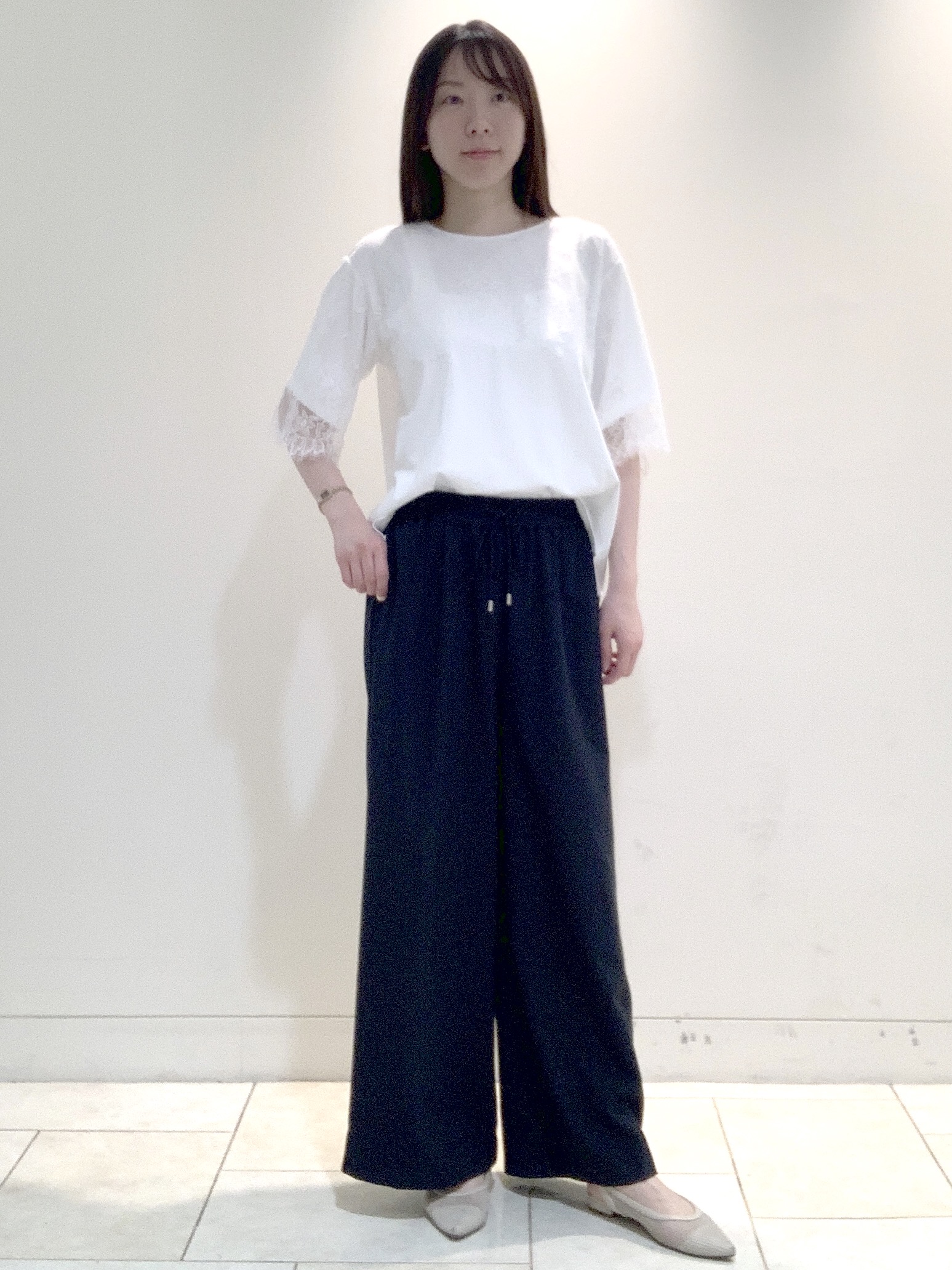 ヤマグチさんの「Reflect｜【UVカット／接触冷感】スカラップレースジャージカットソー」を使ったコーディネート