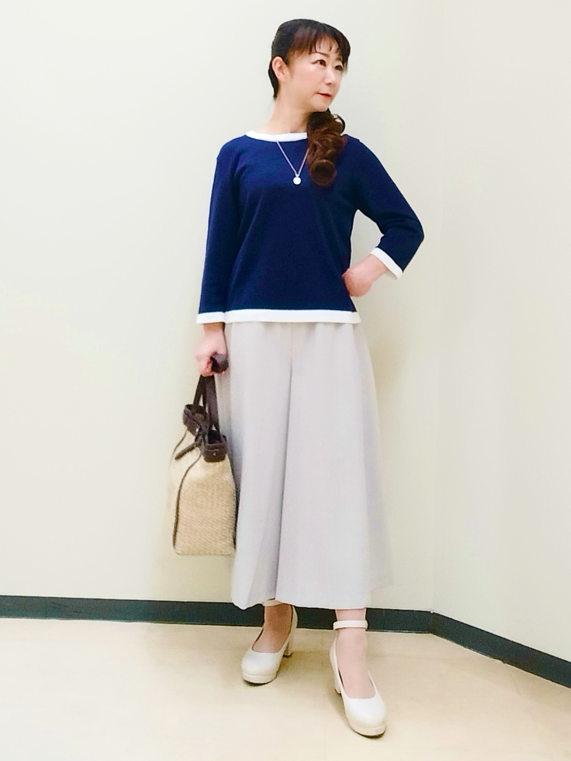 花さんの「Reflect｜【アンサンブル可】バイカラーカーディガン」を使ったコーディネート