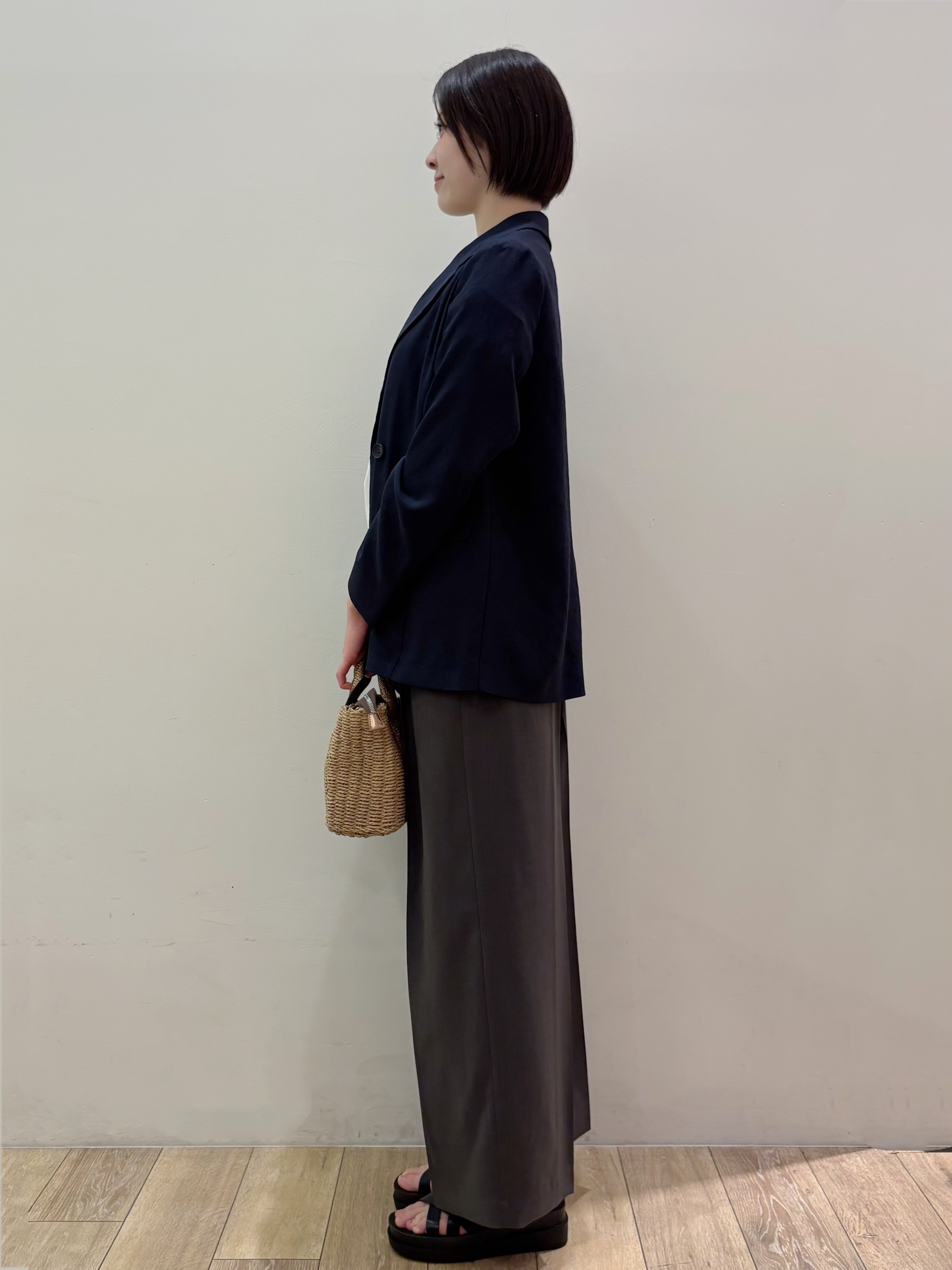RINさんの「OPAQUE.CLIP｜【UV／接触冷感】ダブルブレストジャケット《防シワ加工／洗える》」を使ったコーディネート