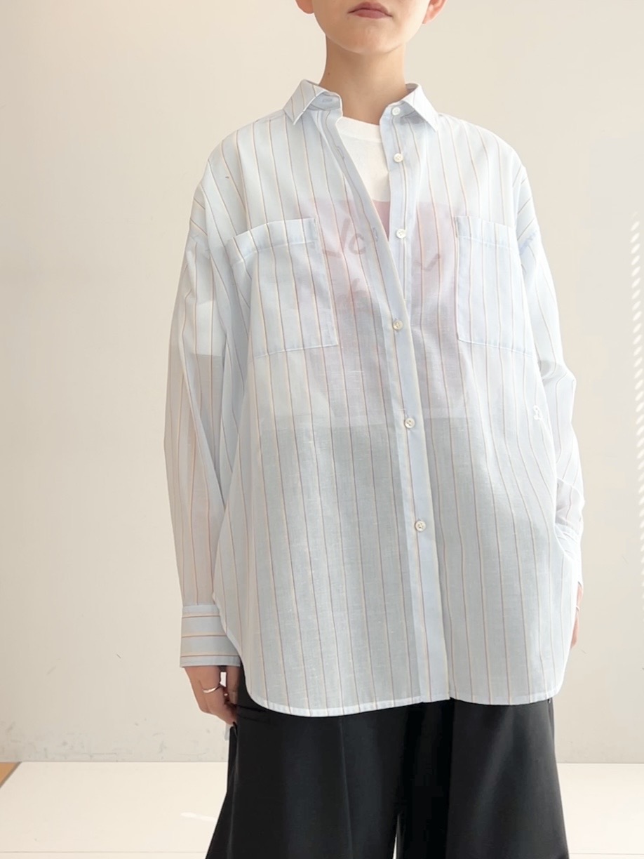 OCHIAIさんの「DRESSTERIOR｜シアー ストライプシャツ」を使ったコーディネート