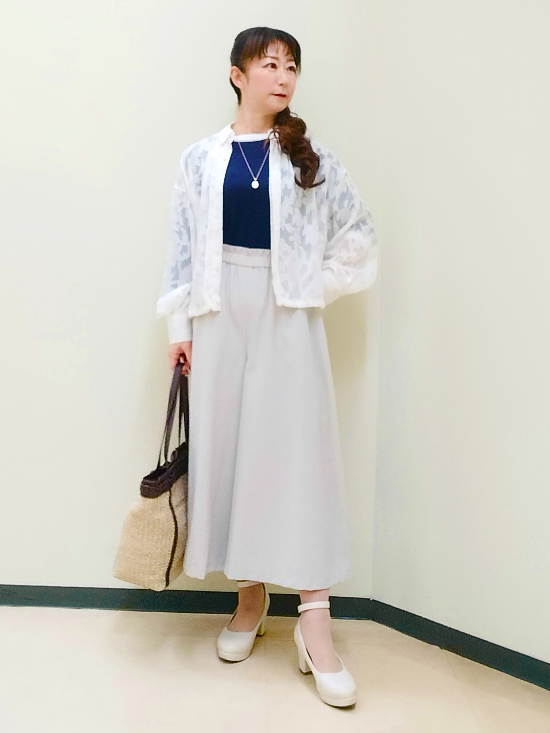 花さんの「Reflect｜【アンサンブル可】バイカラーカーディガン」を使ったコーディネート