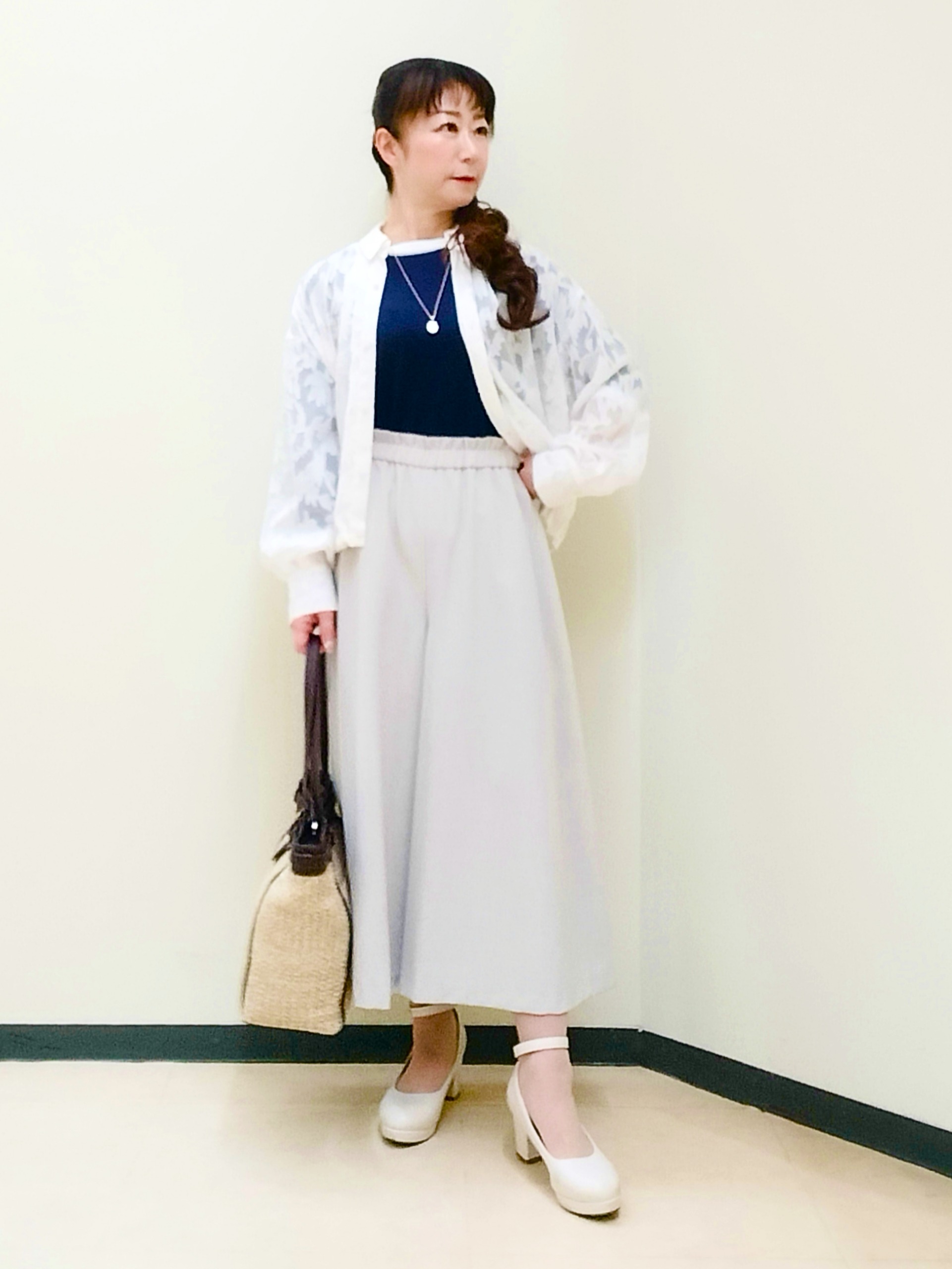 花さんの「Reflect｜【アンサンブル可】バイカラーカーディガン」を使ったコーディネート