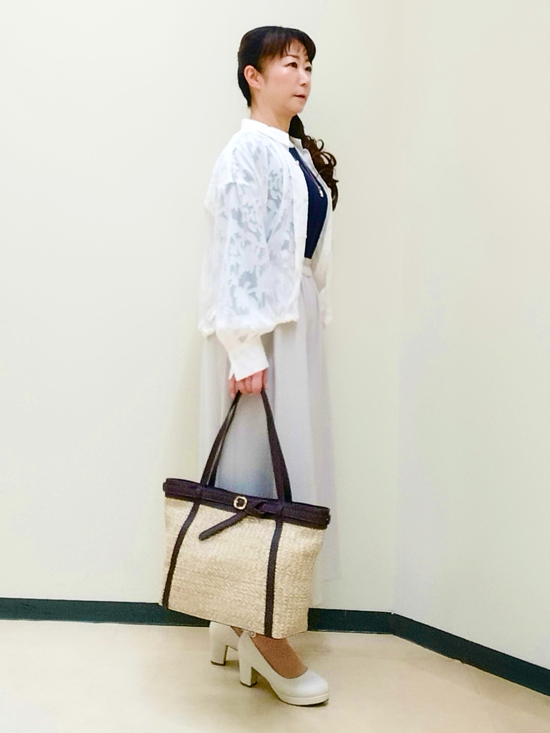 花さんの「Reflect｜【アンサンブル可】バイカラーカーディガン」を使ったコーディネート