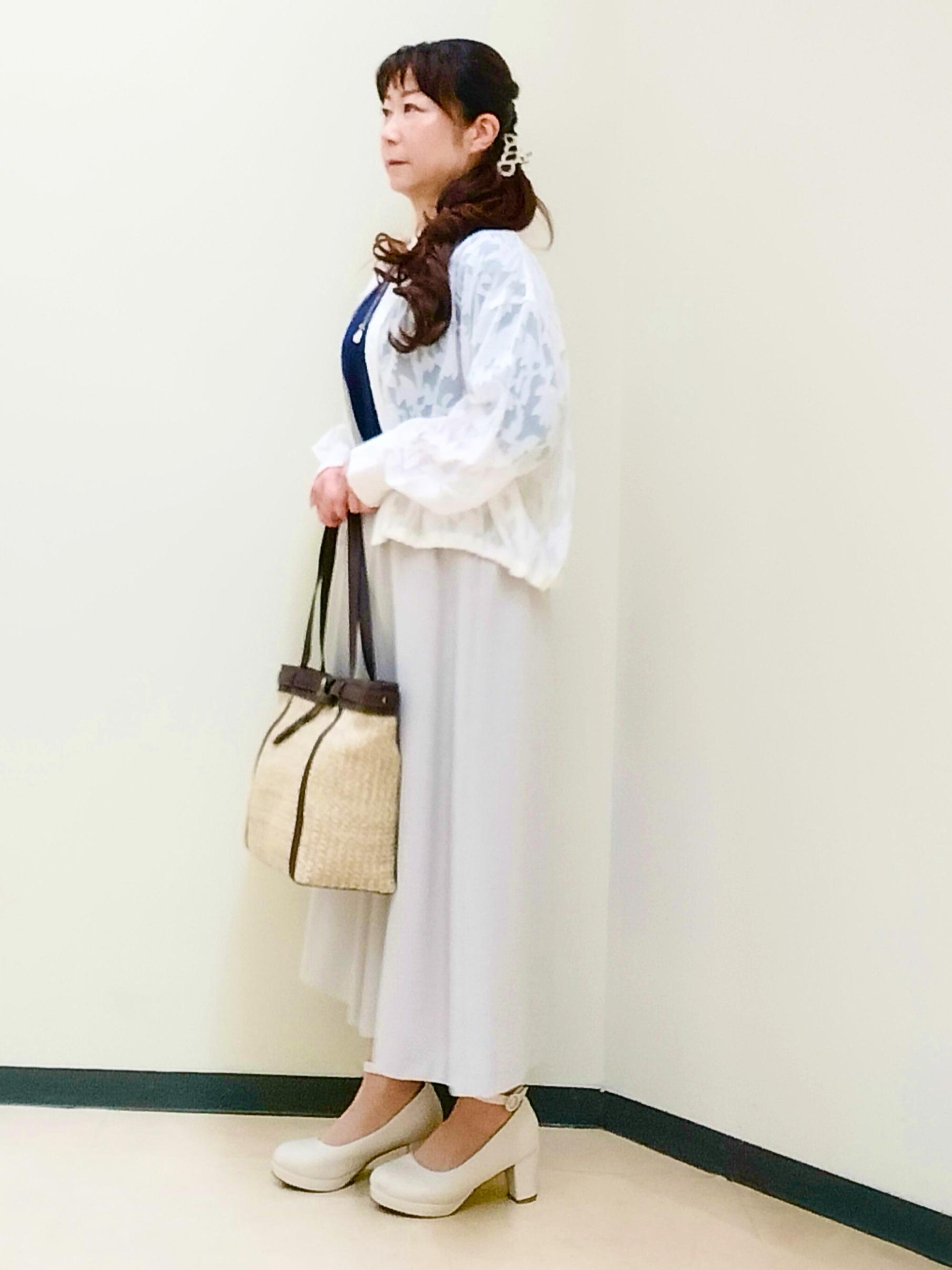 花さんの「Reflect｜【アンサンブル可】バイカラーカーディガン」を使ったコーディネート