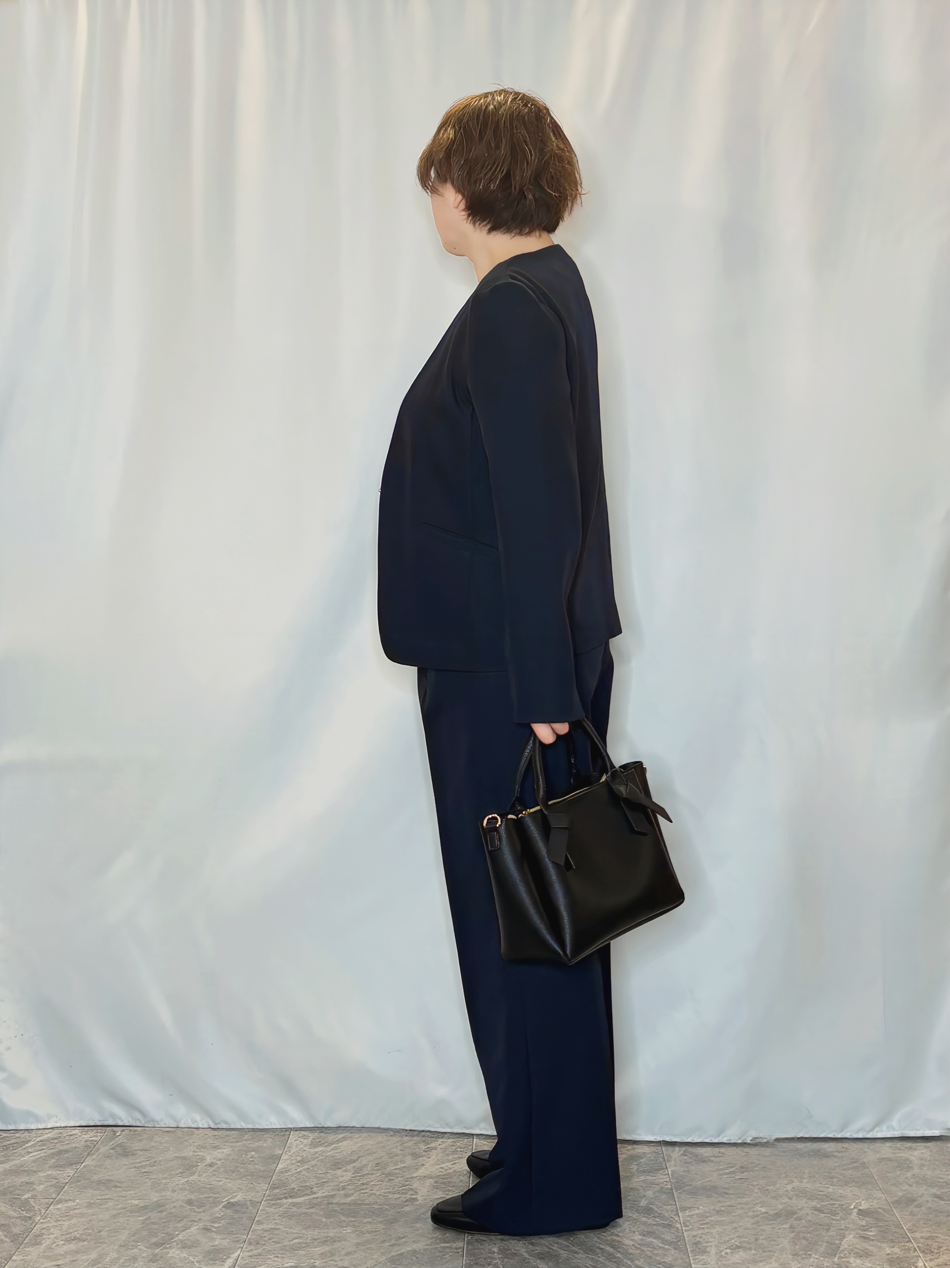 たみさんの「SHOO･LA･RUE｜【洗濯機可/UV/SS-3L】すっきり好印象 ノーカラージャケット」を使ったコーディネート
