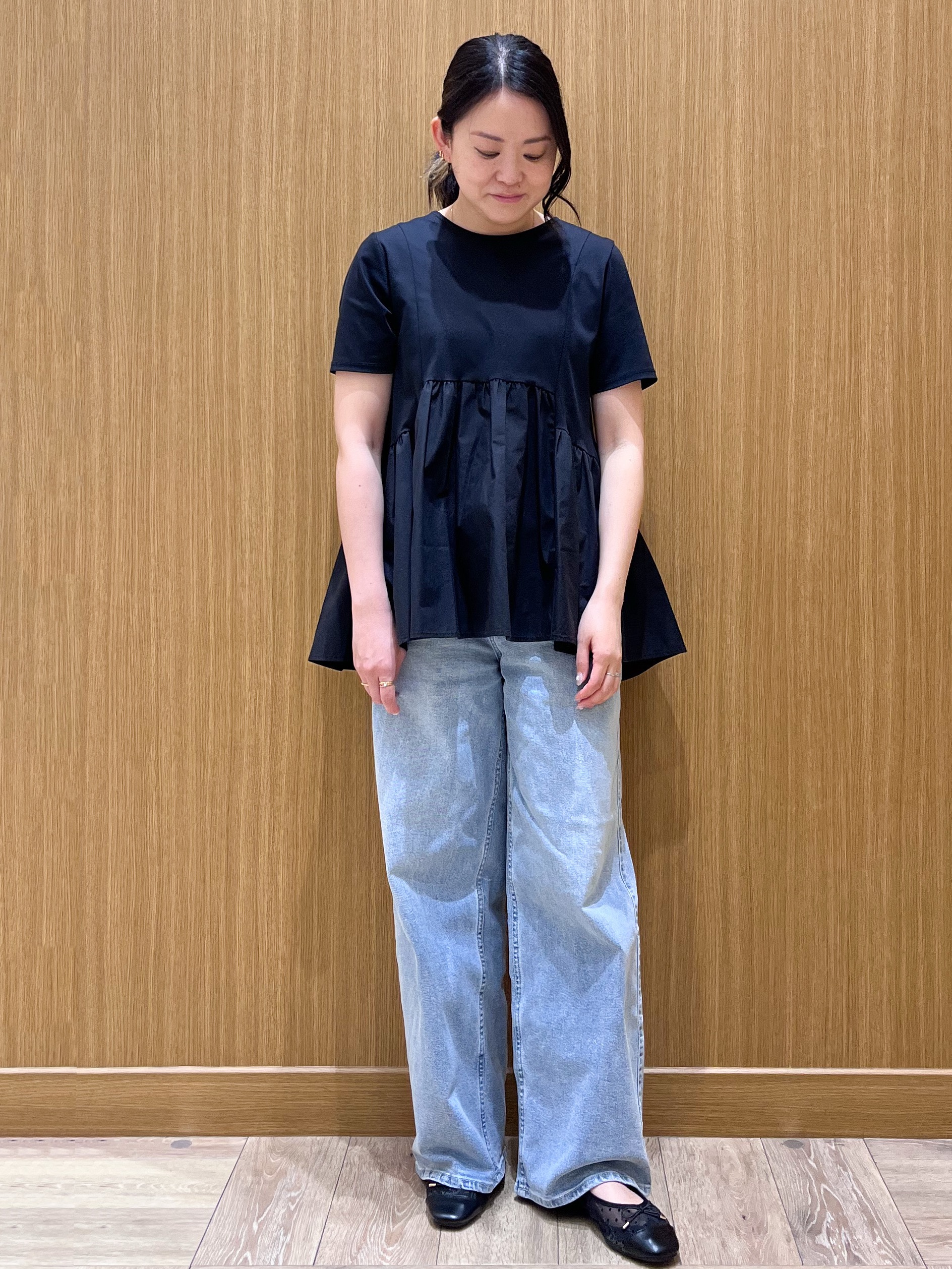 aさんの「OPAQUE.CLIP｜ペプラムドッキングカットソー【洗濯機OK】」を使ったコーディネート