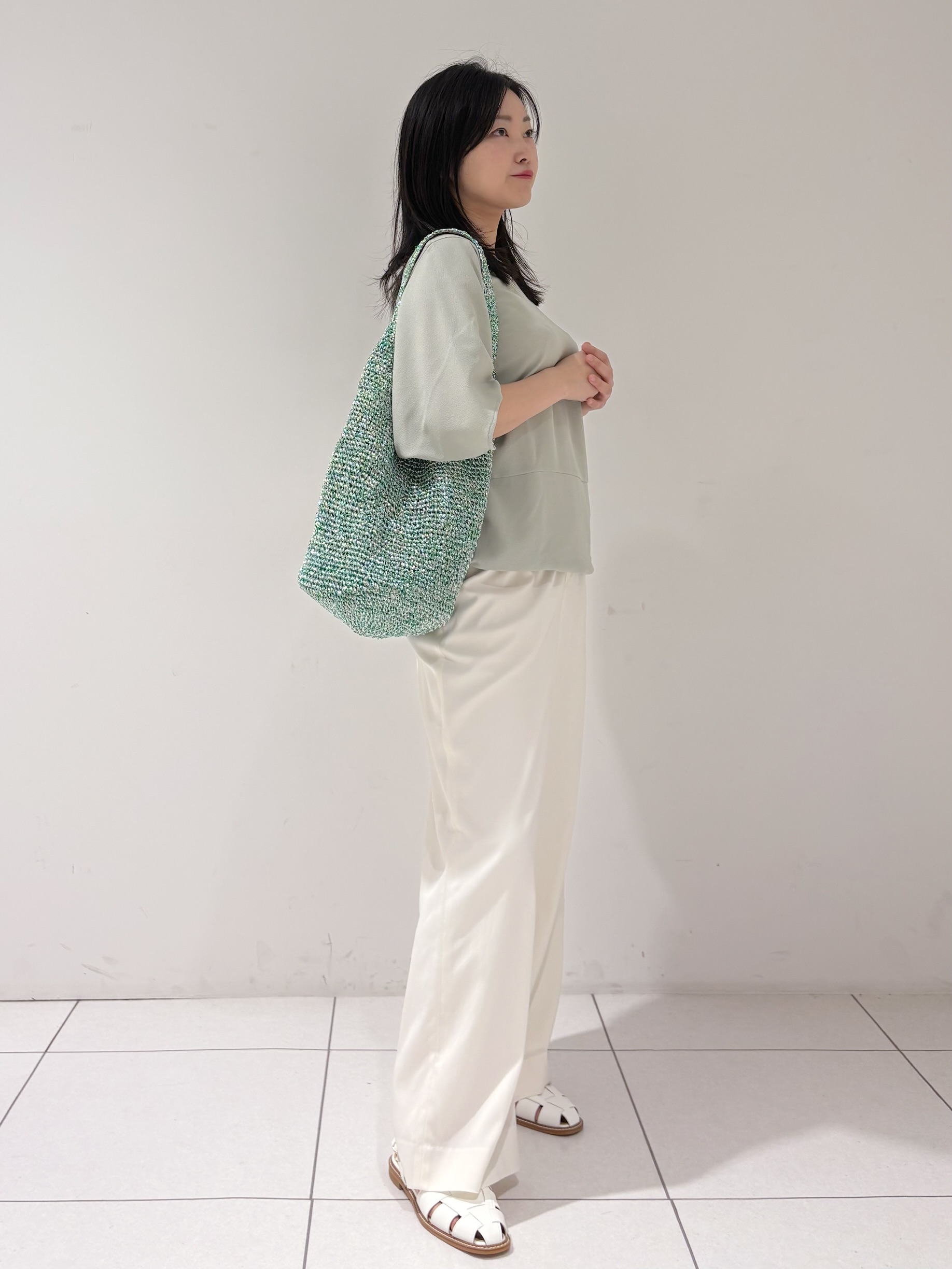 momokoさんの「INDIVI｜【洗える／2WAY／裾ドロスト付き】 ドルマンスリーブチュニックトップス」を使ったコーディネート