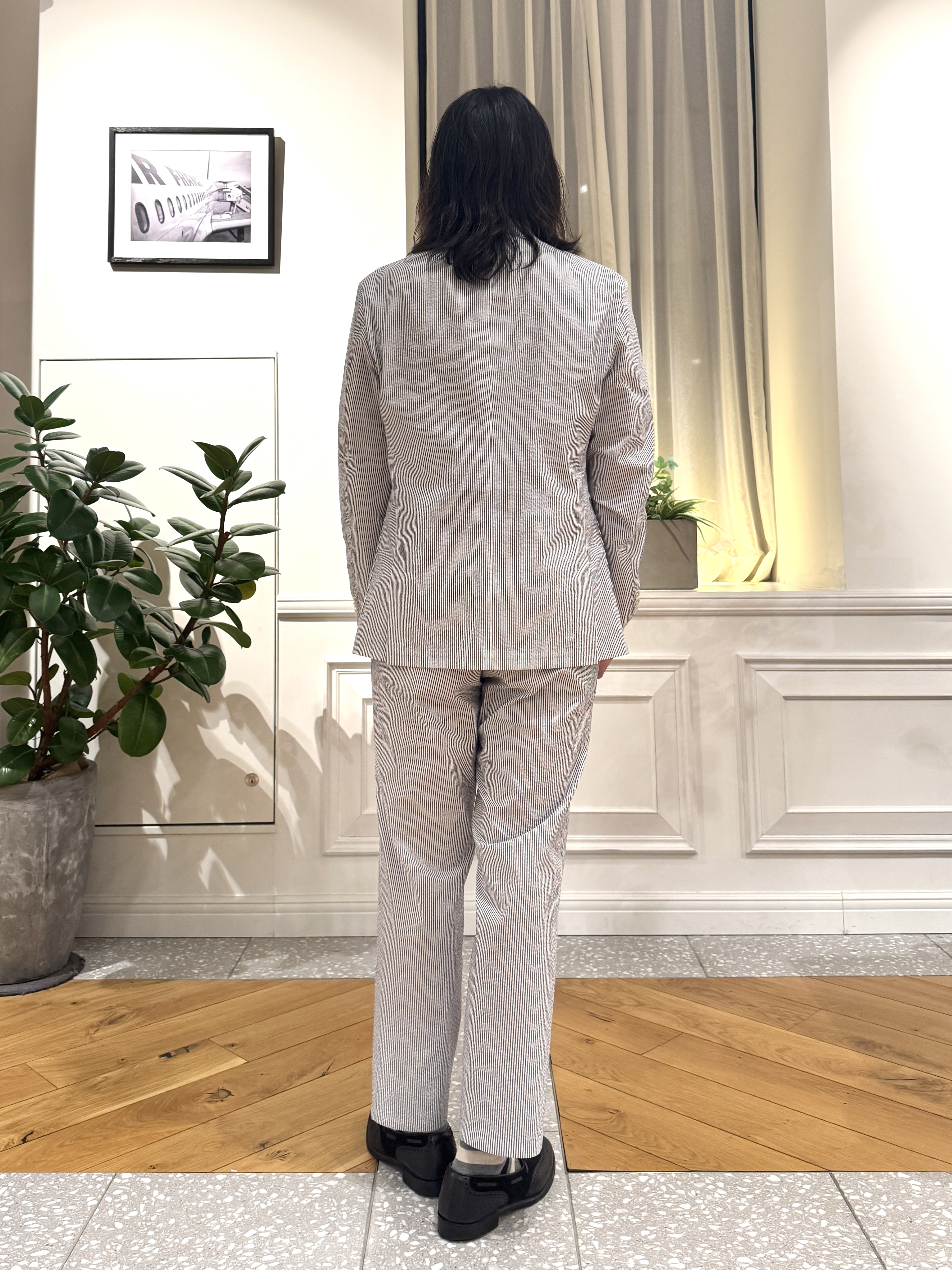 kawarataniさんの「DRESSTERIOR｜【吸湿速乾/セットアップ可/ウォッシャブル】COOLMAX シアサッカー サマージャケット」を使ったコーディネート