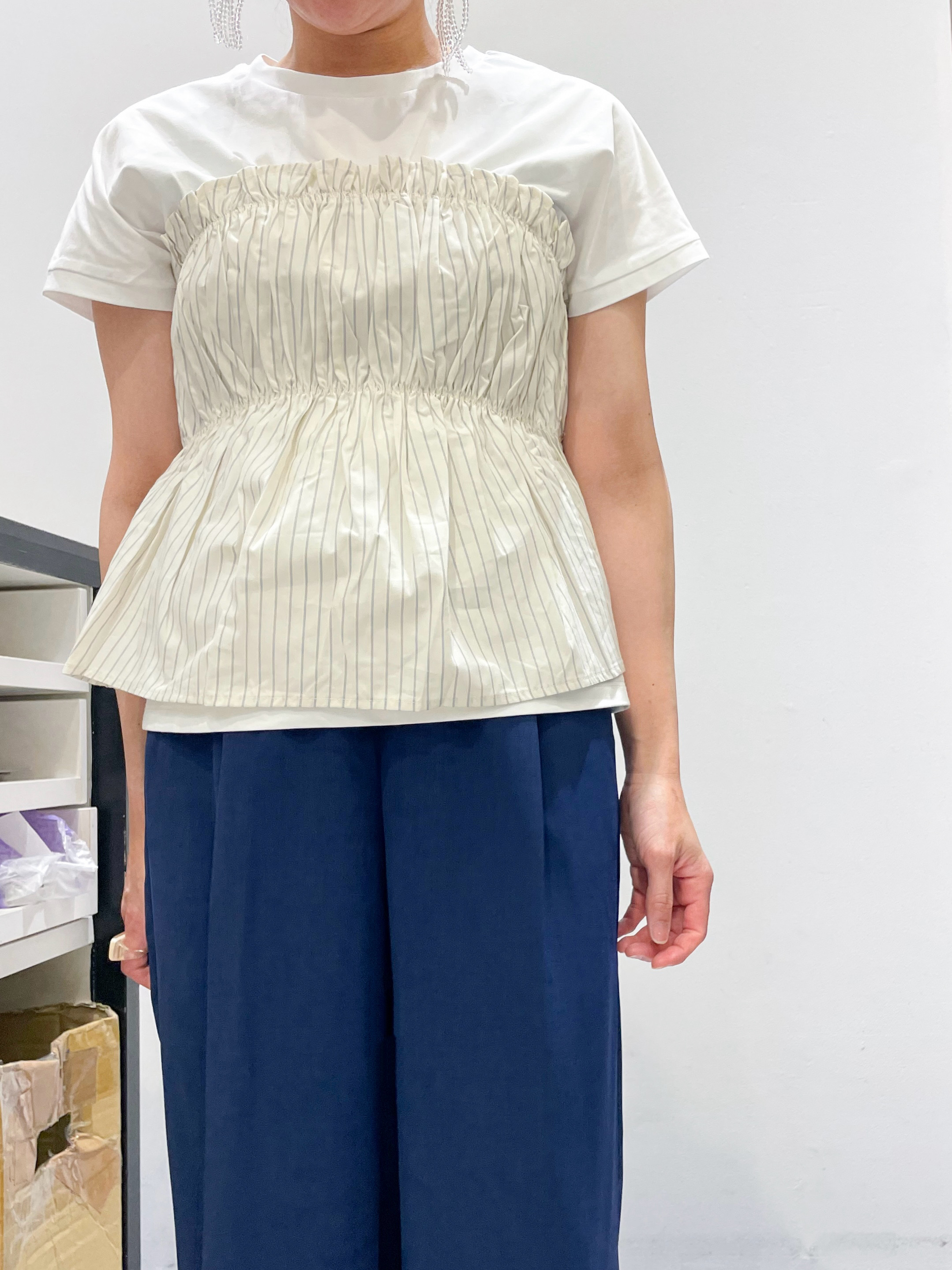 ともも。さんの「OPAQUE.CLIP｜ビスチェドッキングTシャツ【洗濯機OK】」を使ったコーディネート