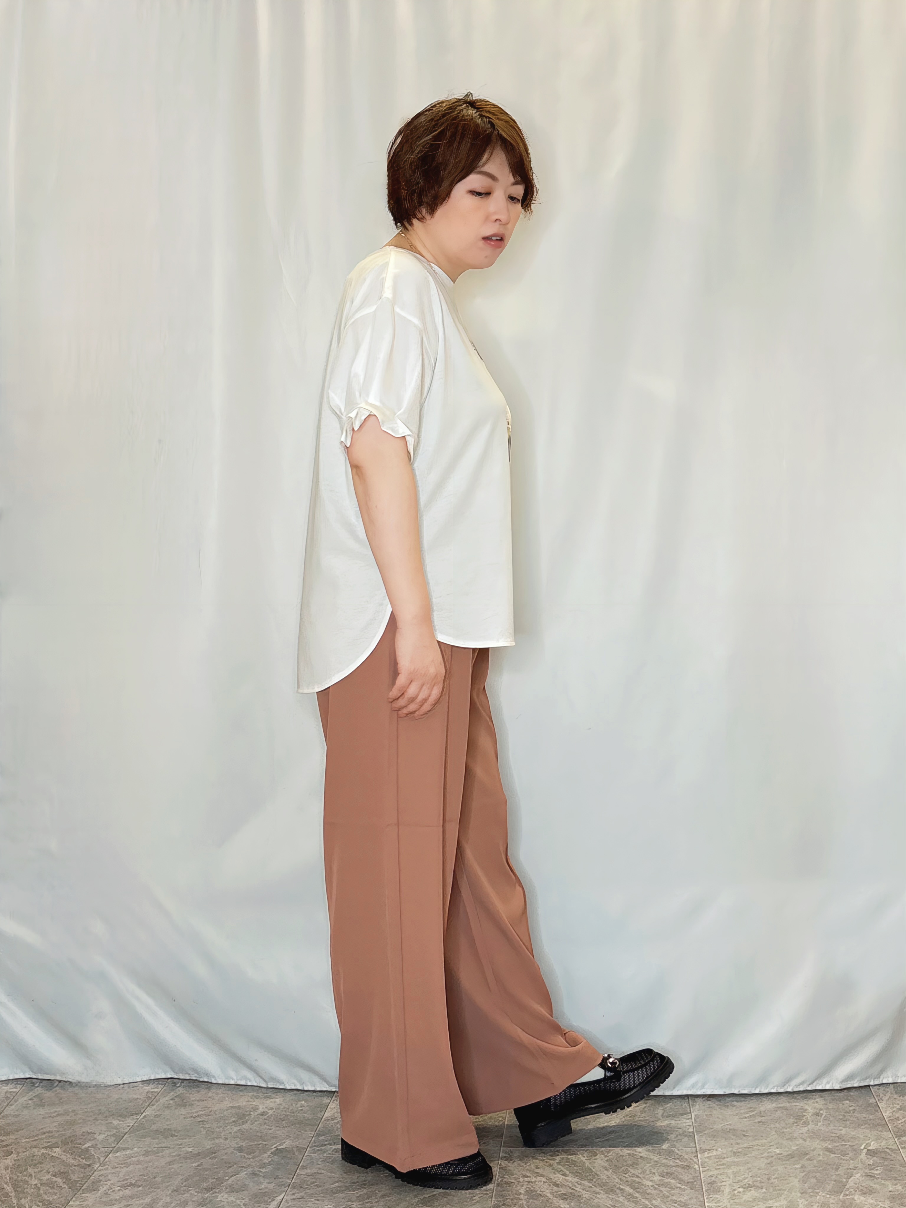 たみさんの「SHOO･LA･RUE｜【ライトオンスデニム/S-LL/体型カバー】首元すっきり ワンピにもなるロングデニムシャツ」を使ったコーディネート
