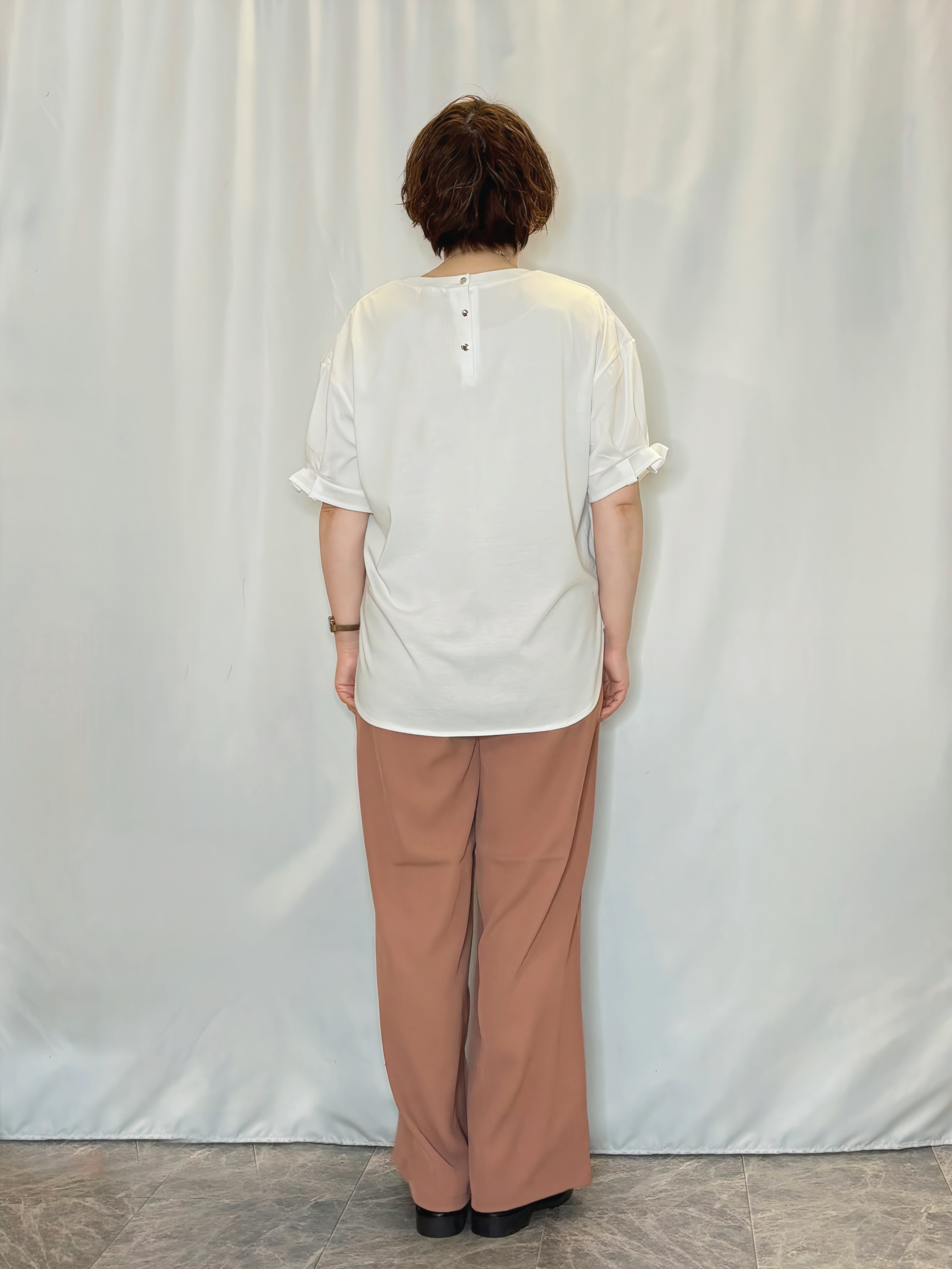 たみさんの「SHOO･LA･RUE｜【ライトオンスデニム/S-LL/体型カバー】首元すっきり ワンピにもなるロングデニムシャツ」を使ったコーディネート
